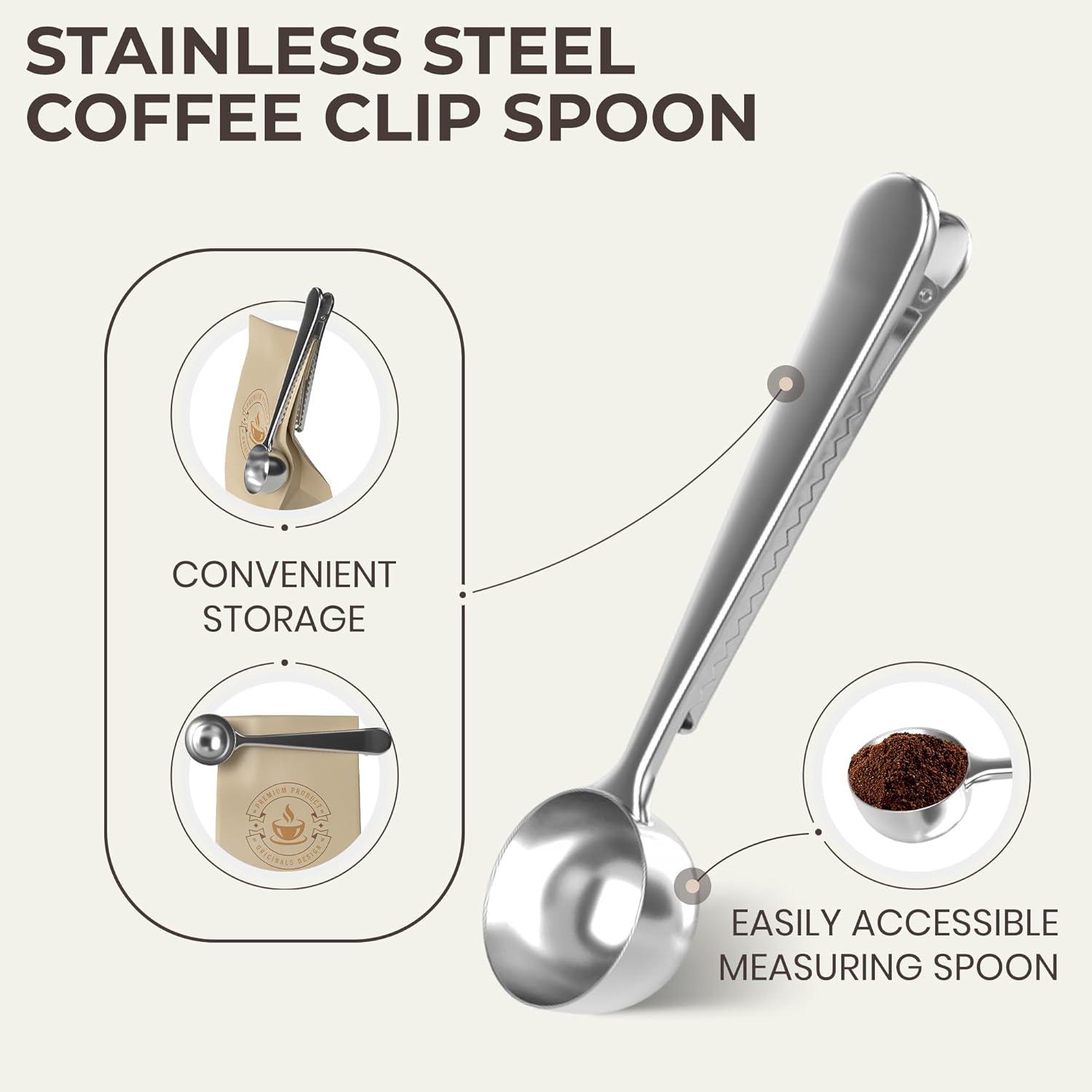 Espresso Maker by Cafe Du Chateau (313.5ml) Transparent Top Lid, High Gloss Finish, Free Coffee Clip Spoon, Coffee Percolator