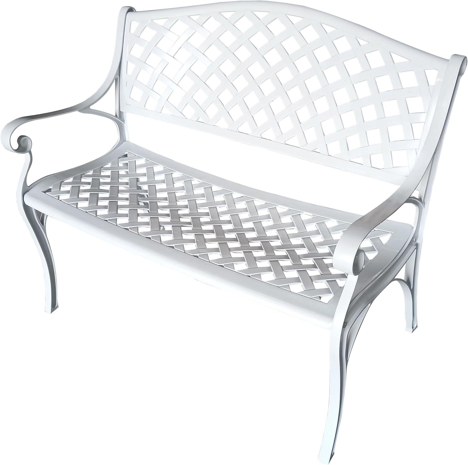 Modern Aluminum Patio Bench - Black - Oakland Living: Weather-Resistant, UV-Protected, Mold-Resistant