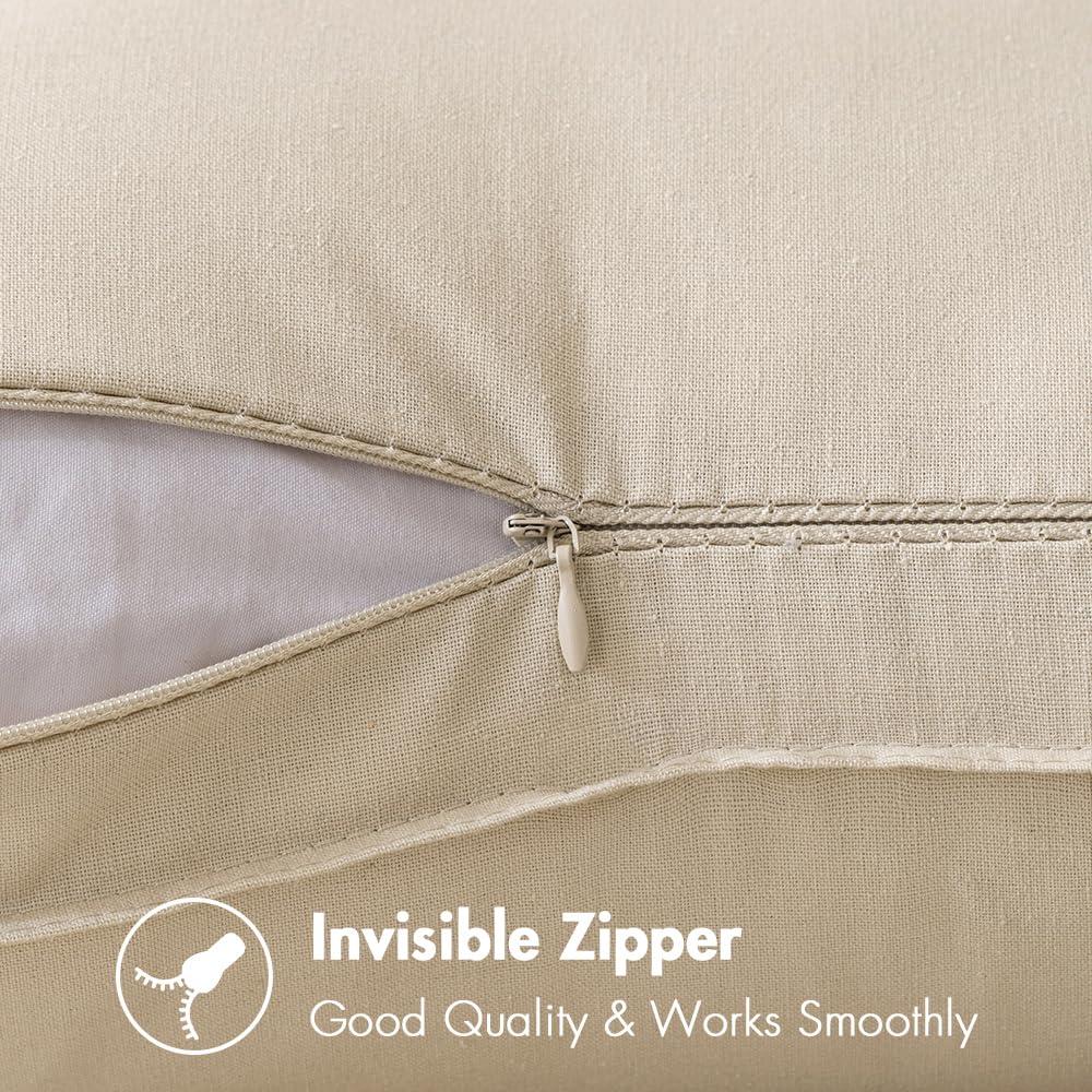 MIULEE Pack of 2 Decorative Linen Pillow Covers 18x18 Inch Brick Farmhouse Soild Neutral Throw Pillow Covers Soft Accent Decorative Pillowcases Home Decors for Couch Sofa Bed Living Room