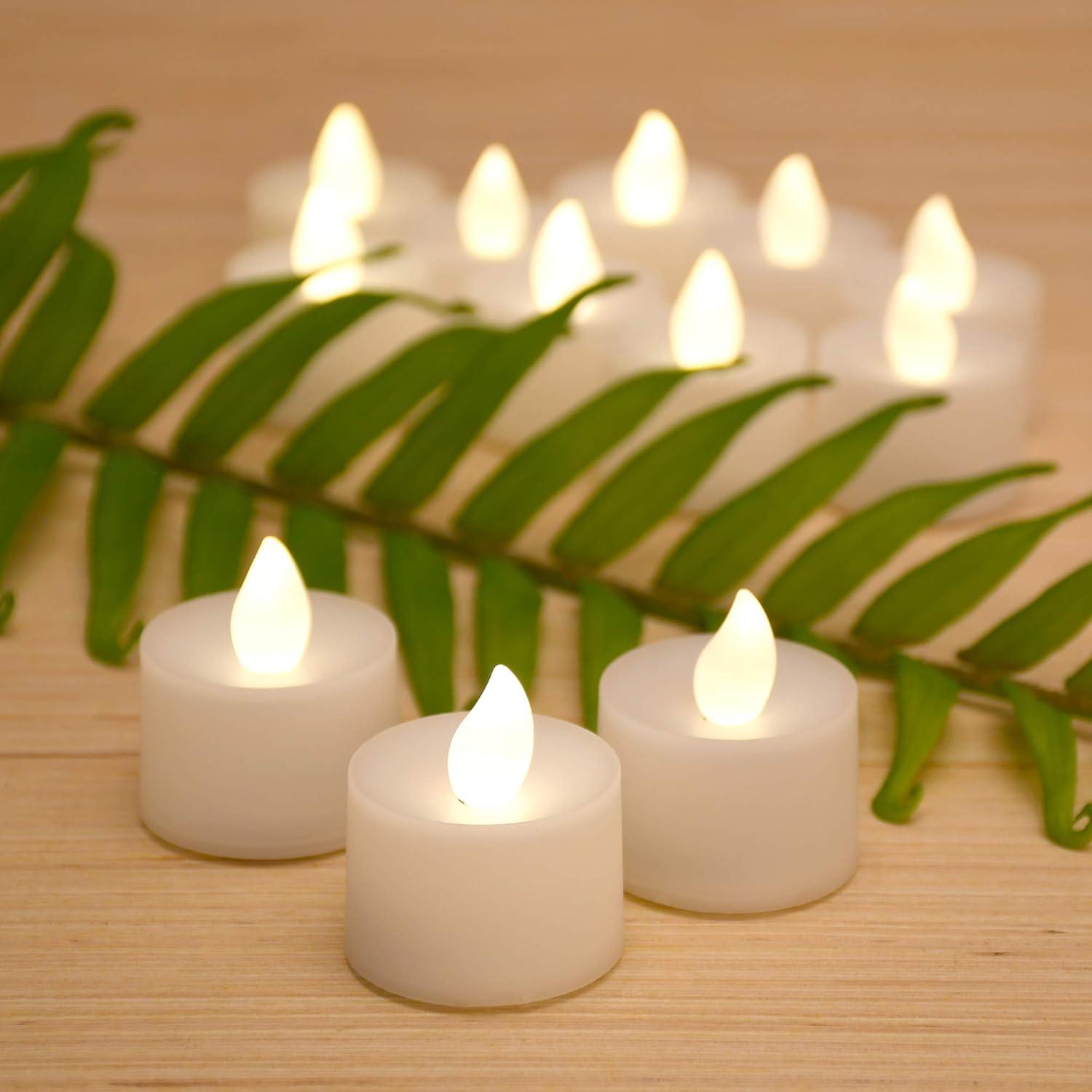 Soft White Flameless LED Tealight Candles Set of 12