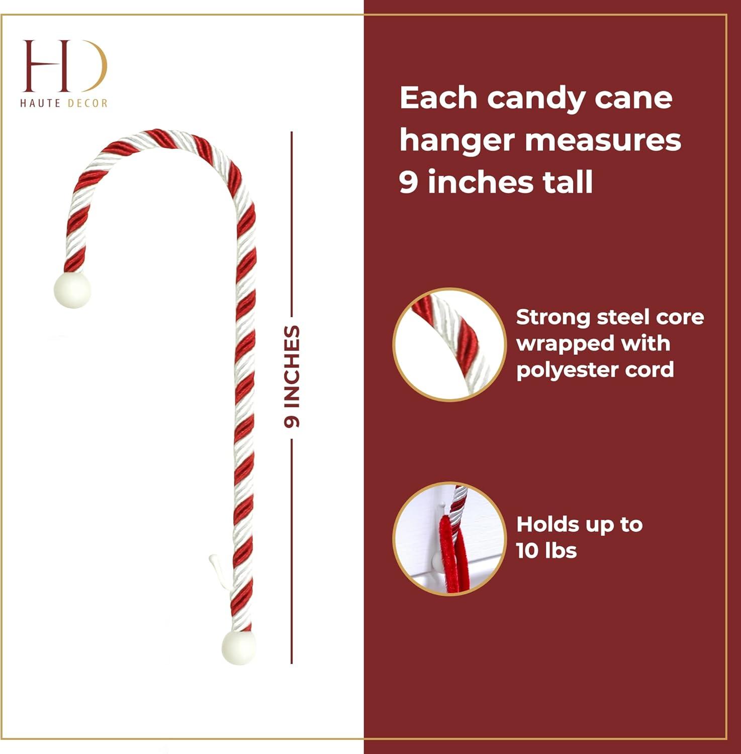 Haute Decor 4ct Candy Cane Christmas Stocking Holders