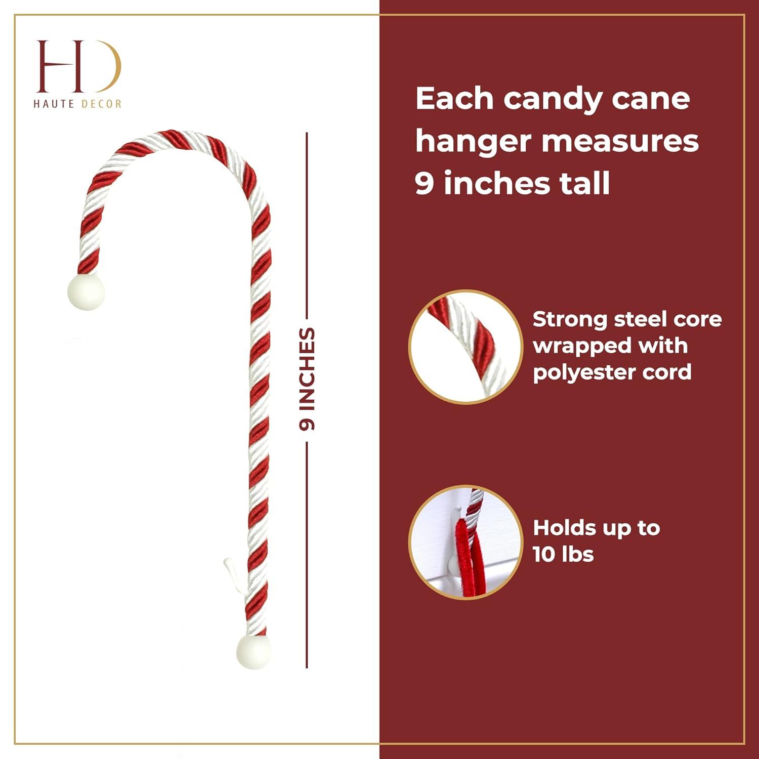 Haute Decor 4ct Candy Cane Christmas Stocking Holders