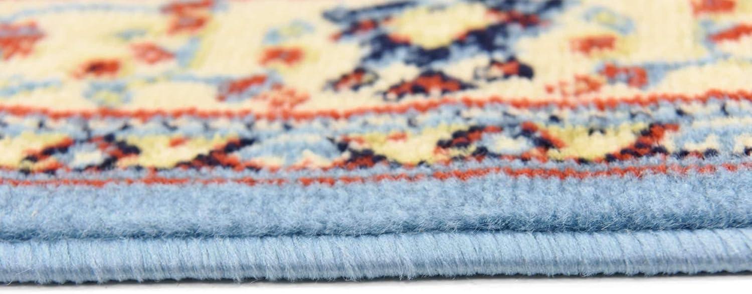 Unique Loom Reza Collection Area Rug - Washington (4' 1" x 6' 1" Rectangle Light Blue/Cream)