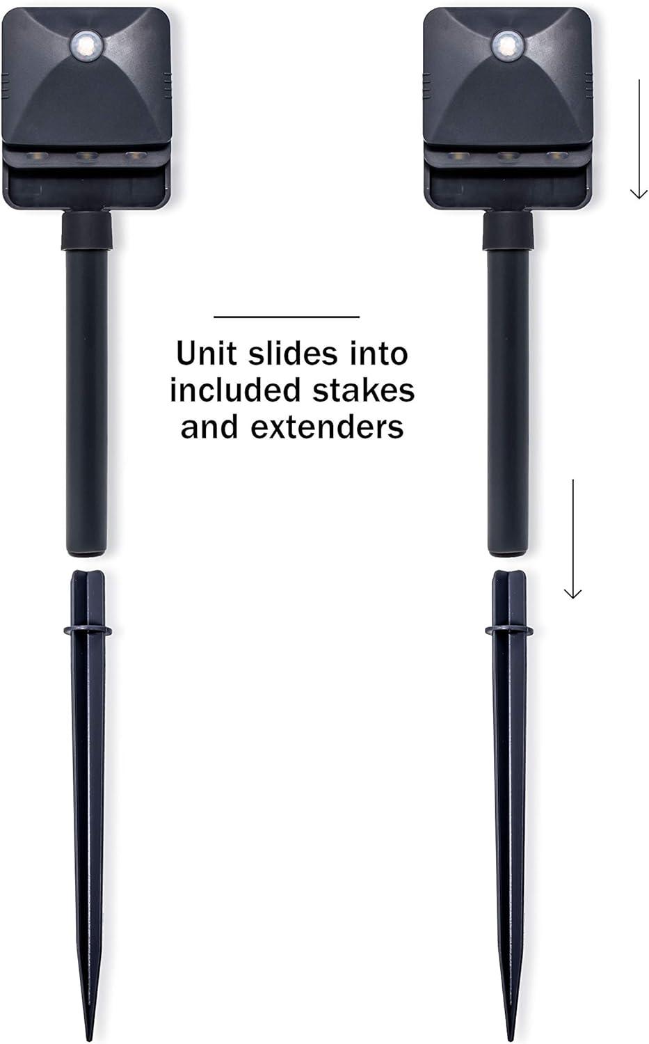 Gray Plastic Motion Sensing LED Stair Lights, 3-Pack