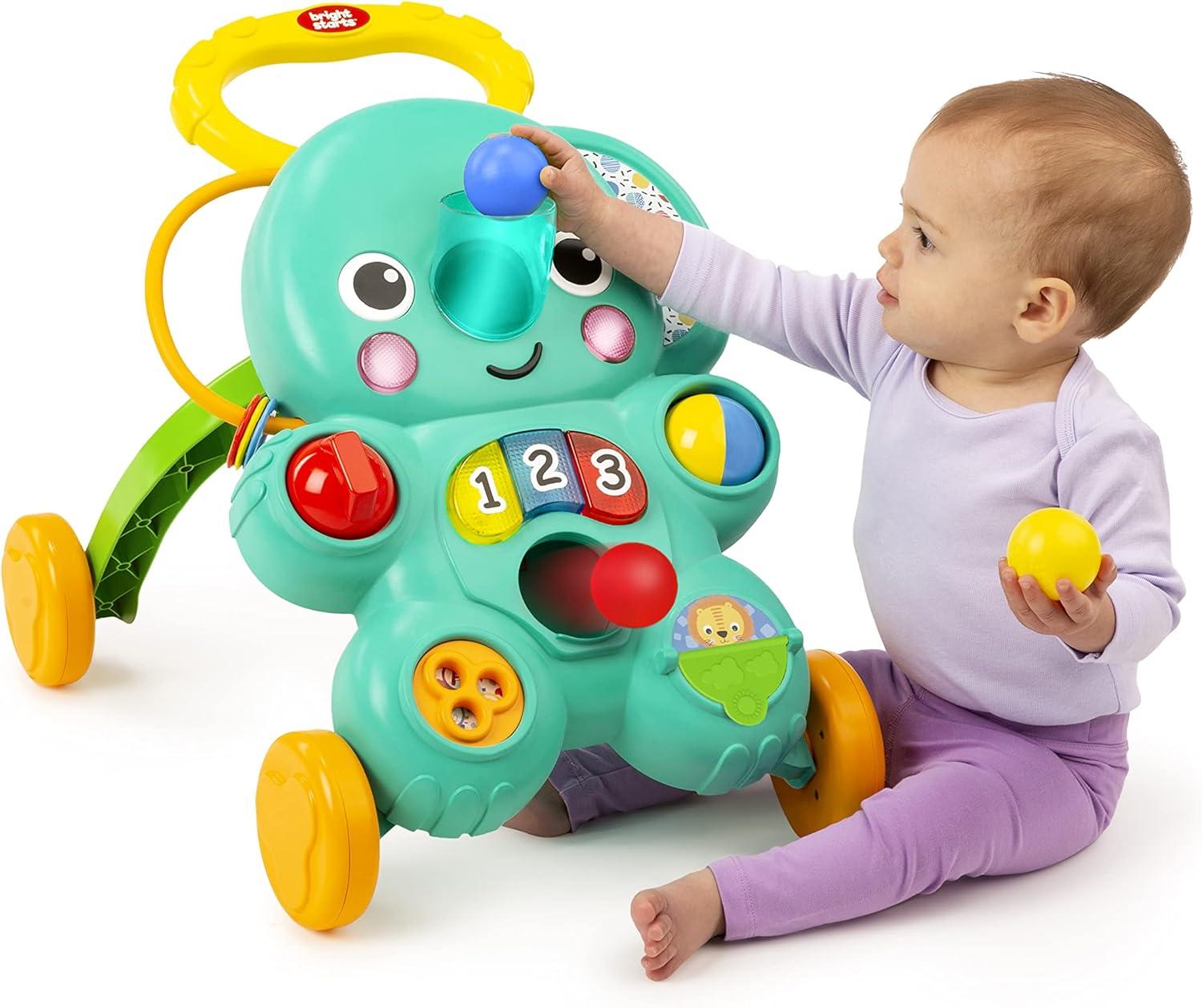 Bright Starts Stroll 'n Roll 2-in-1 Ball Play Baby Walker Elephant