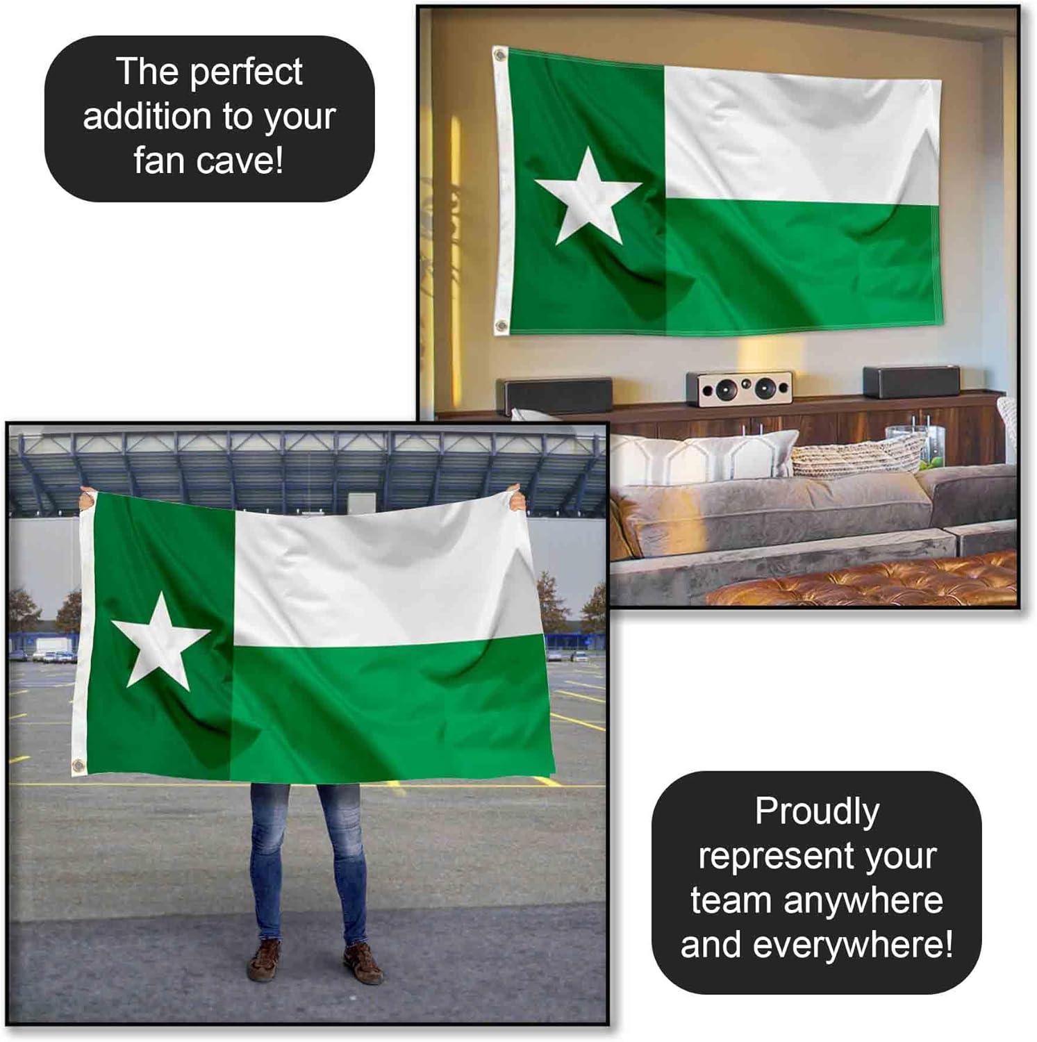Desert Cactus University of North Texas Flag UNT Mean Green Flags Banners 100% Polyester Indoor Outdoor 3x5 (Green Texas Flag)