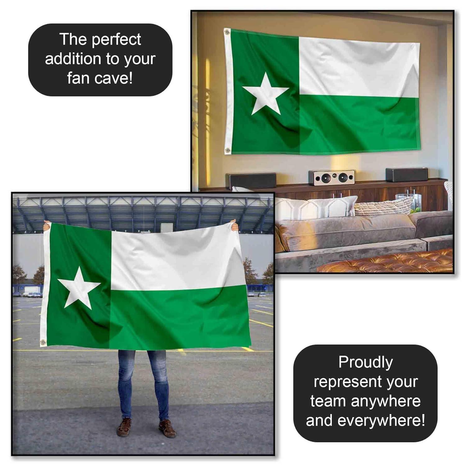 Desert Cactus University of North Texas Flag UNT Mean Green Flags Banners 100% Polyester Indoor Outdoor 3x5 (Green Texas Flag)