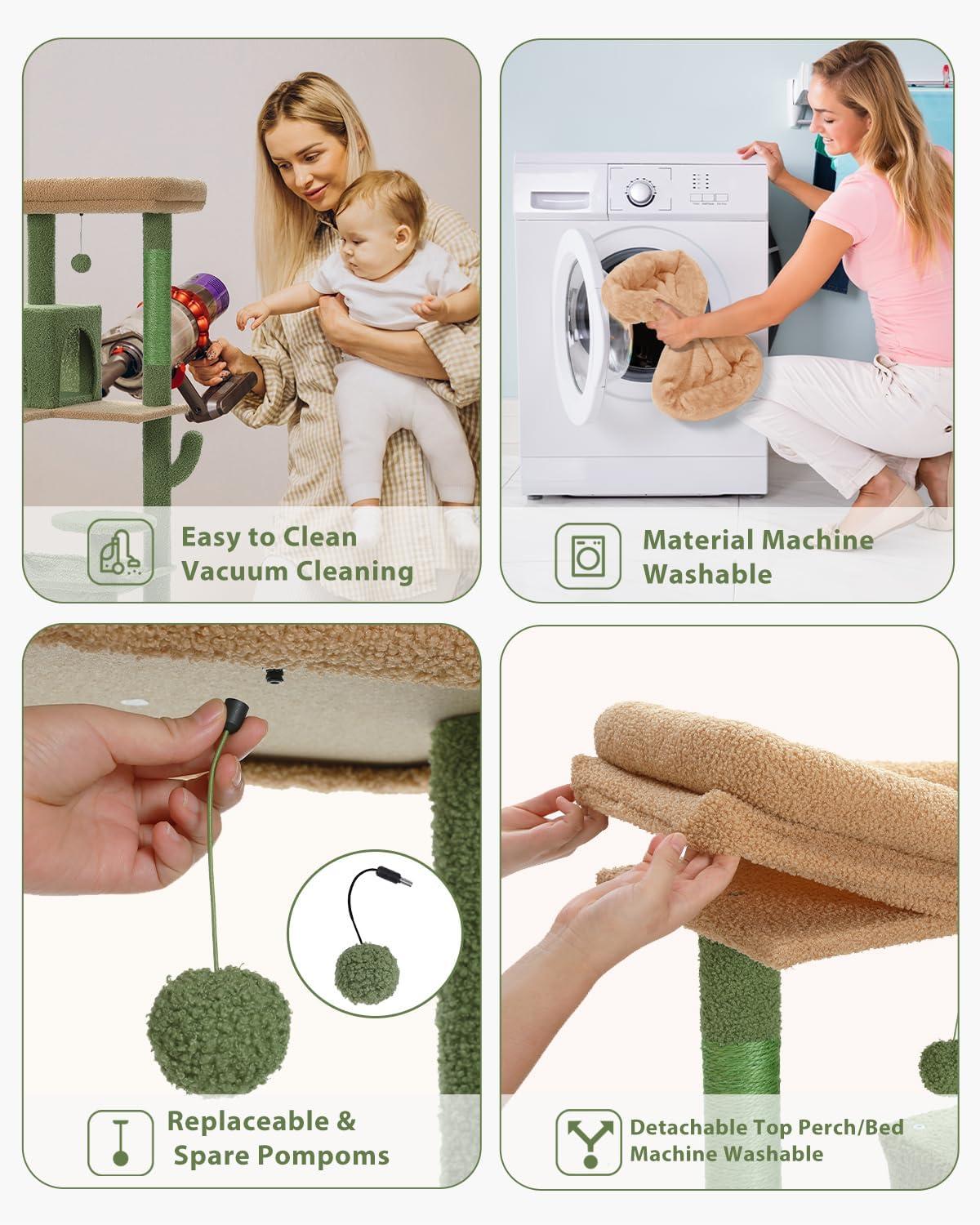 Latitude Run® Indoor Multi-Level Tall Cat Tower With Large Hammock, Scratching Posts, Cozy Condo And Top Perch