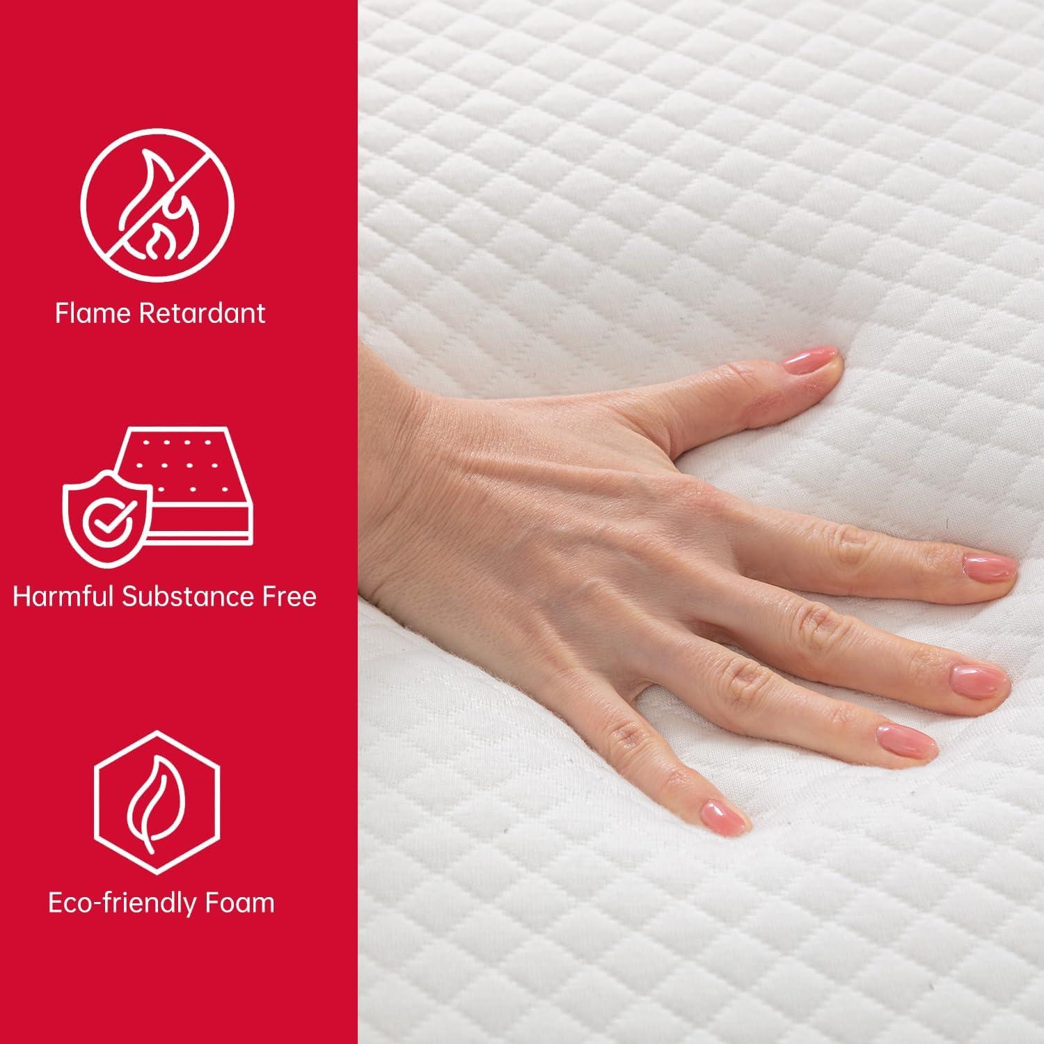 King Size White Gel Memory Foam Adjustable Bed Mattress