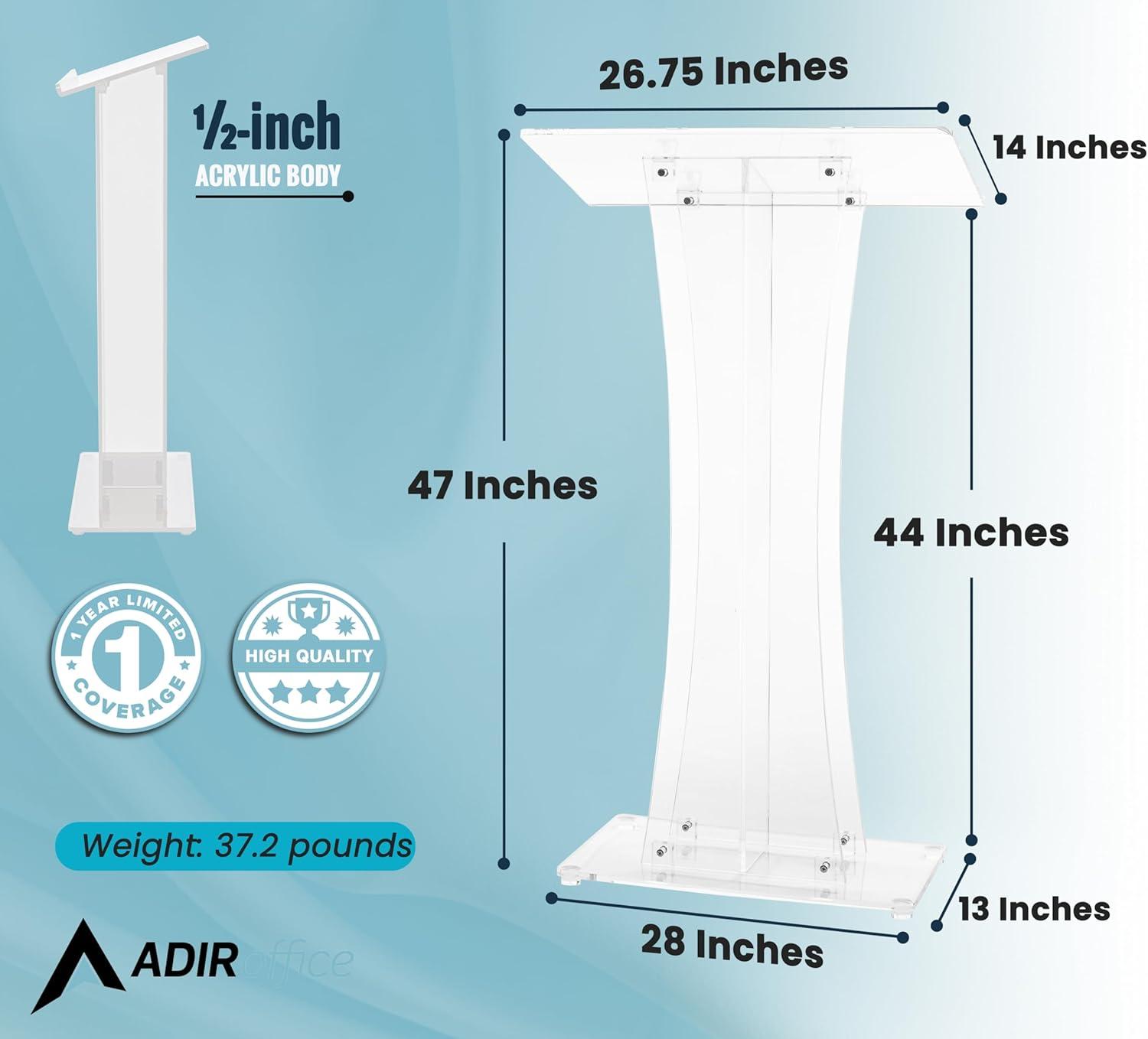 Clear Acrylic Floor Podium with Slanted Presentation Surface