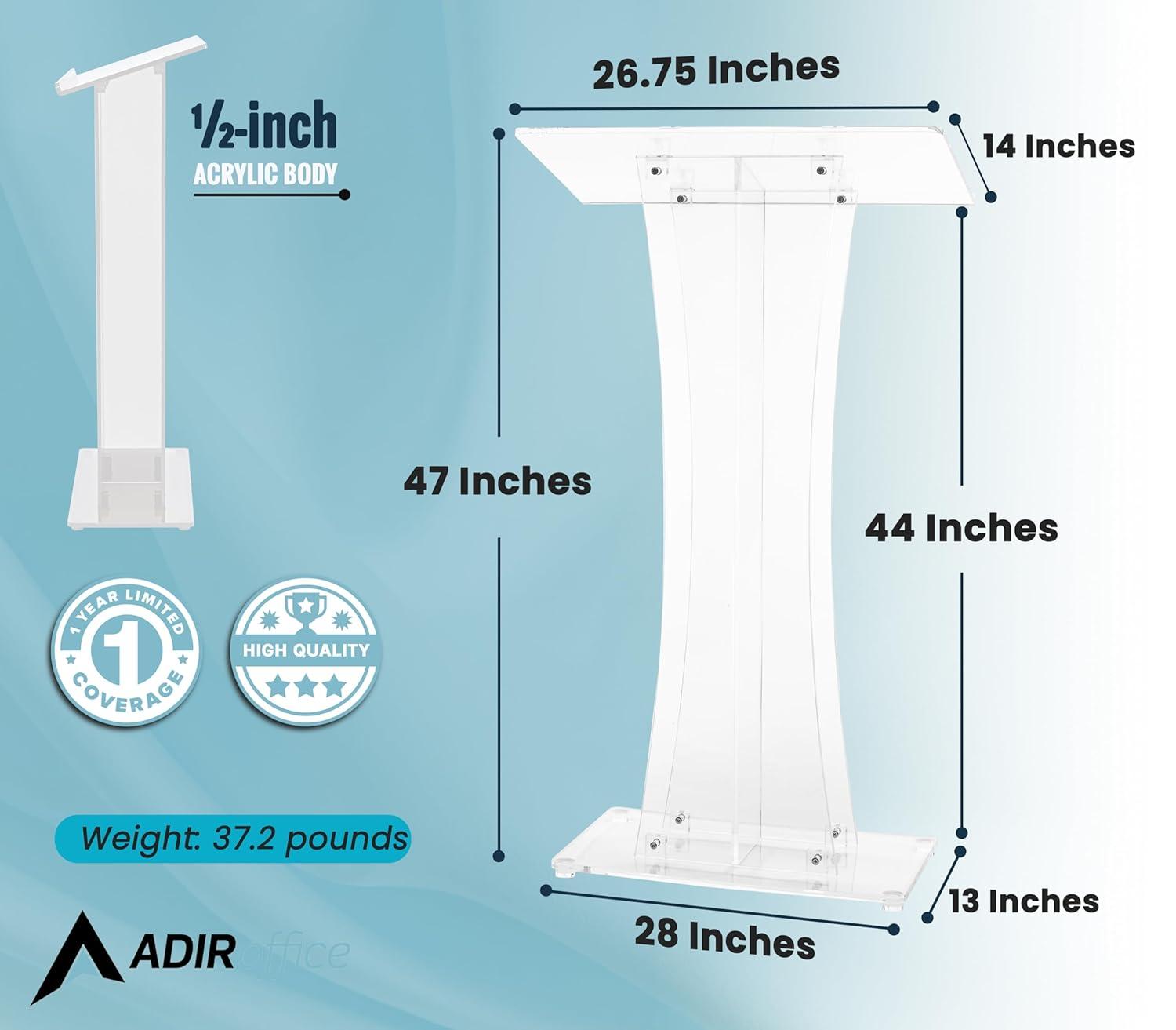 Clear Acrylic Floor Podium with Slanted Presentation Surface