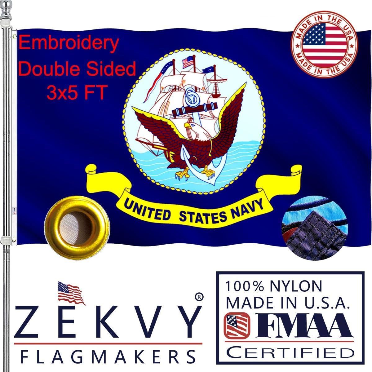 Outside US Navy 3x5 Outdoor Flag USA American Veteran Gift Garden Flags Military Decor