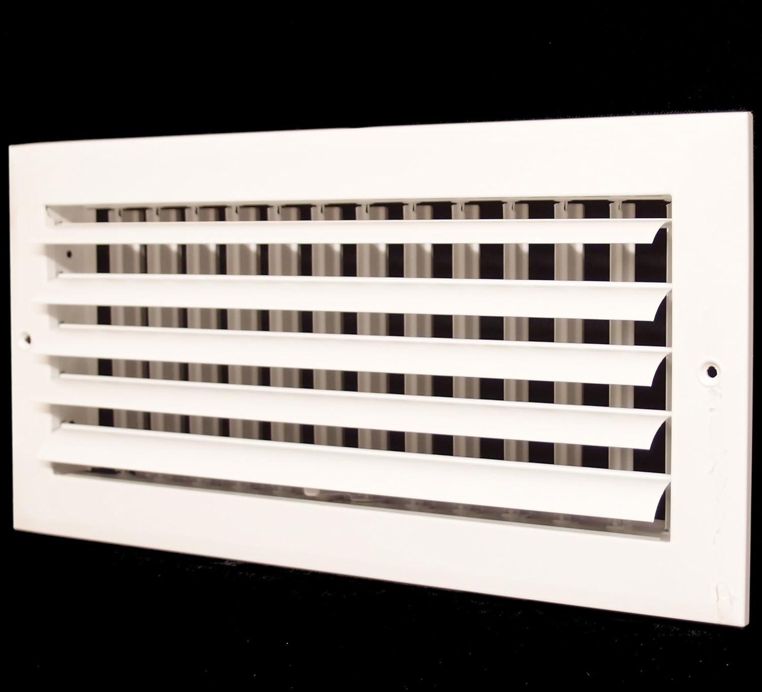 14" x 4" White Adjustable Aluminum HVAC Grille