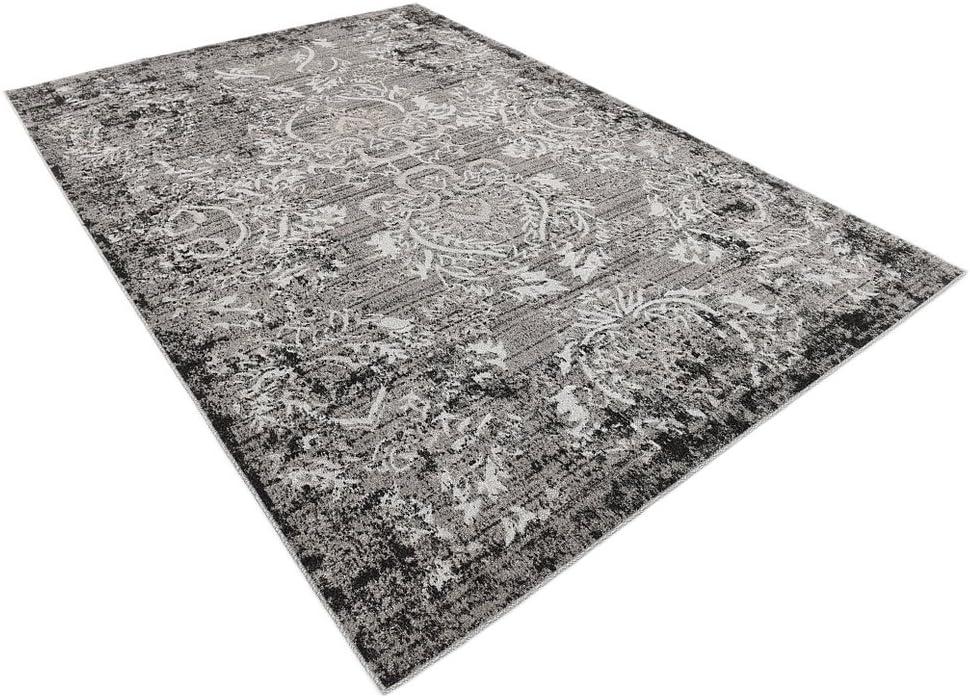 Gray 6' x 9' Stain-Resistant Outdoor Synthetic Area Rug