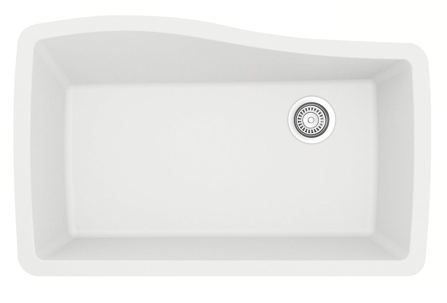 Karran Karran Undermount Quartz Composite 33-1/2'' X 21'' Single Bowl Kitchen Sink QU-722-WH