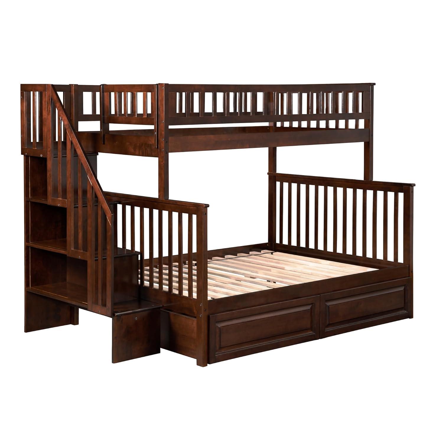 Woodland Staircase Bunk Bed Twin over Twin in Multiple Colors and Configurations