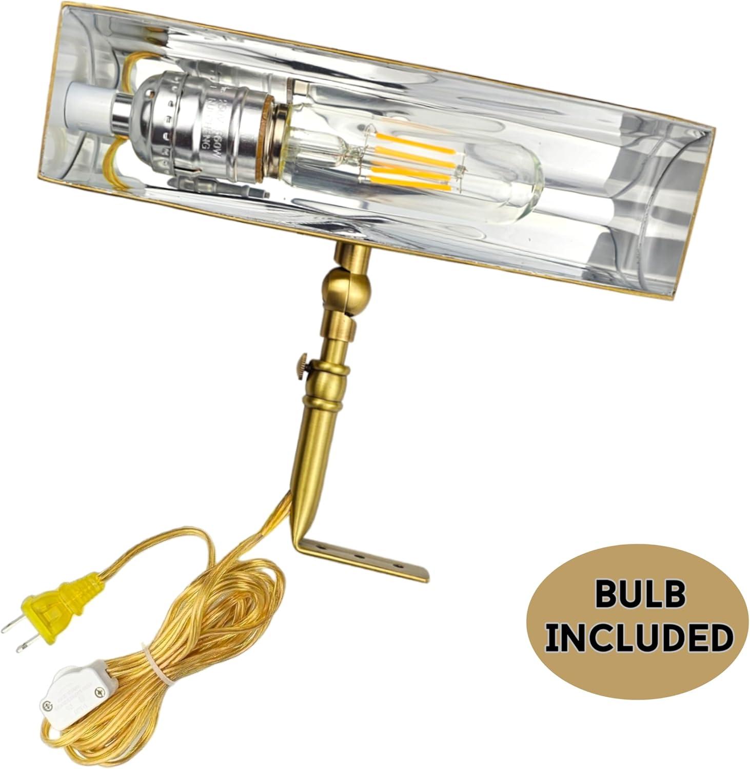 Royal Designs, Inc. Plugin Dimmable LED Picture Light, PLP-2008-8-BSB, Brushed Satin Brass, 8.75 inch