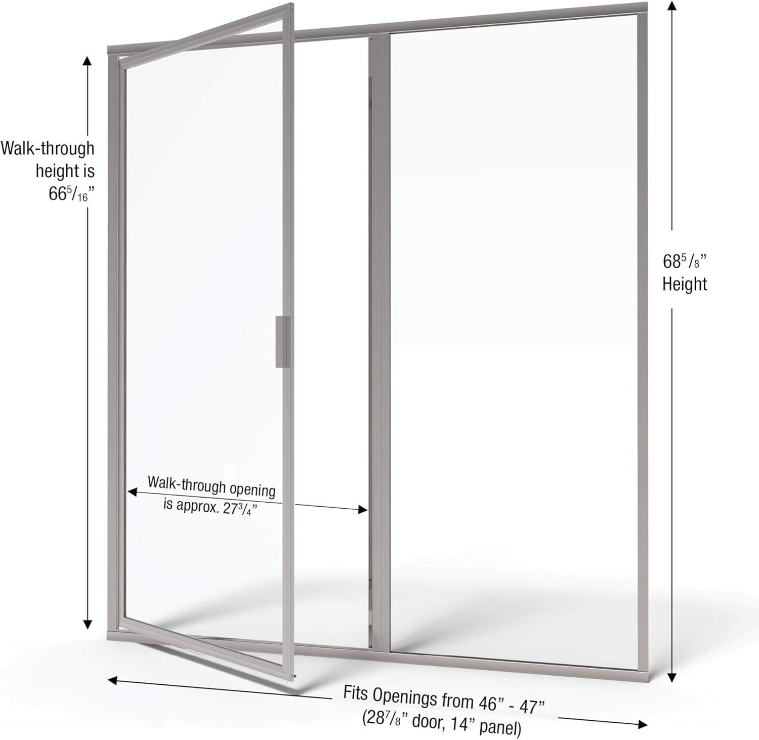 Basco Deluxe 47" x 68.62" Framed Shower Door DLXH35A4768XPSV