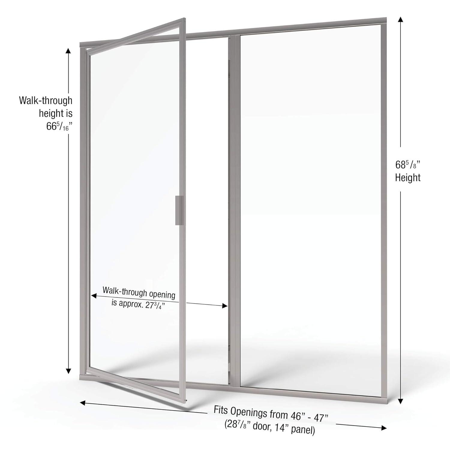Basco Deluxe 47" x 68.62" Framed Shower Door DLXH35A4768XPSV