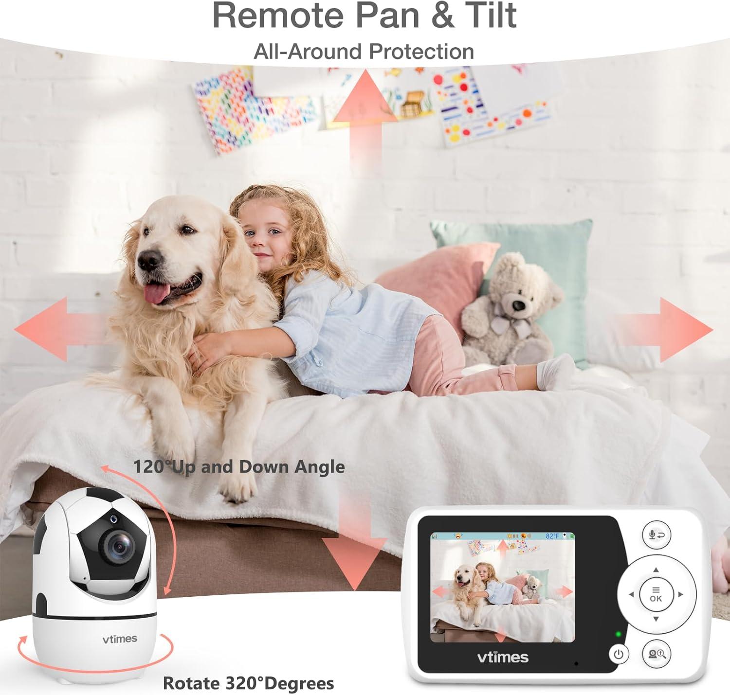 White Digital Baby Monitor with Night Vision and Two-Way Audio