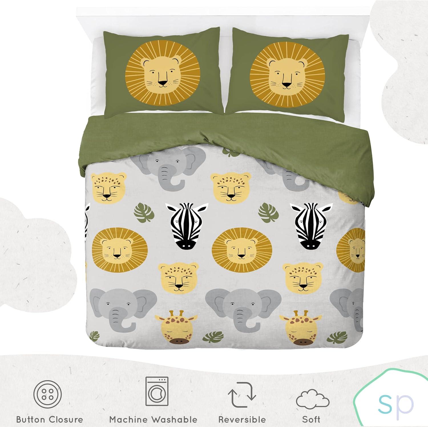 Saturday Park Safari Friends 100% Organic Cotton Duvet Cover & Sham Set