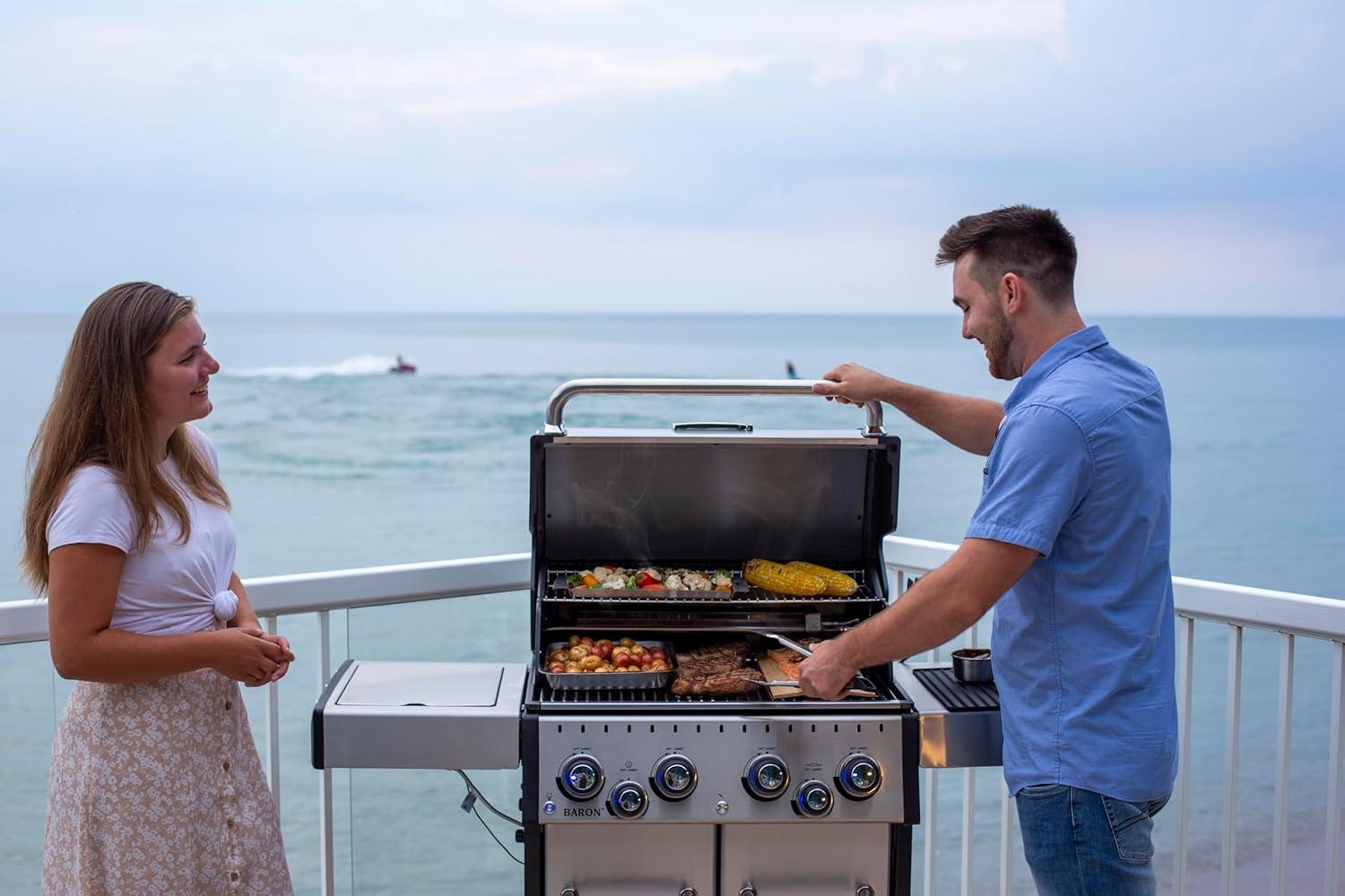 Broil King 875947 Baron S 490 Pro IR, Natural Gas (NG), Stainless Steel, Black