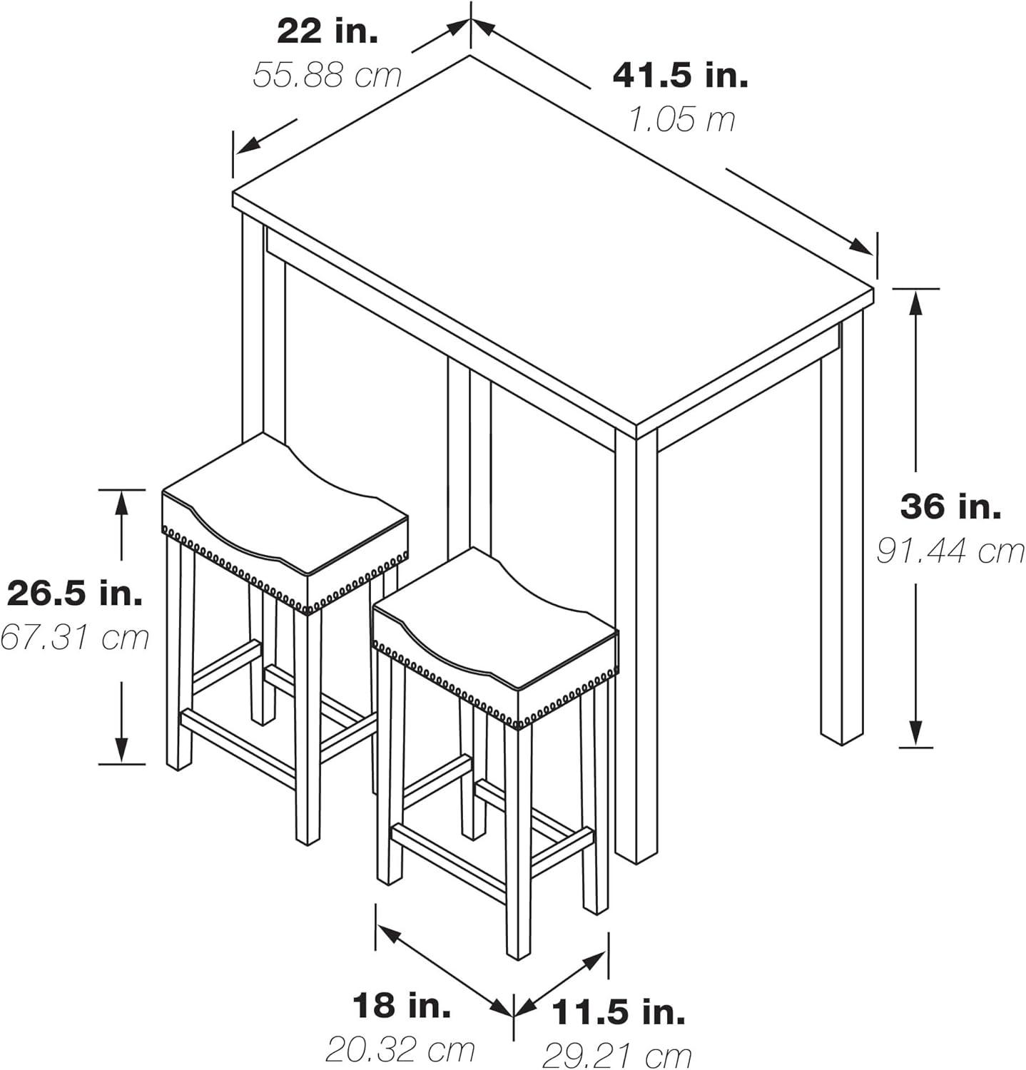 Celina 3PC Counter Height Dining Set in Engineered Wood Natural Brown