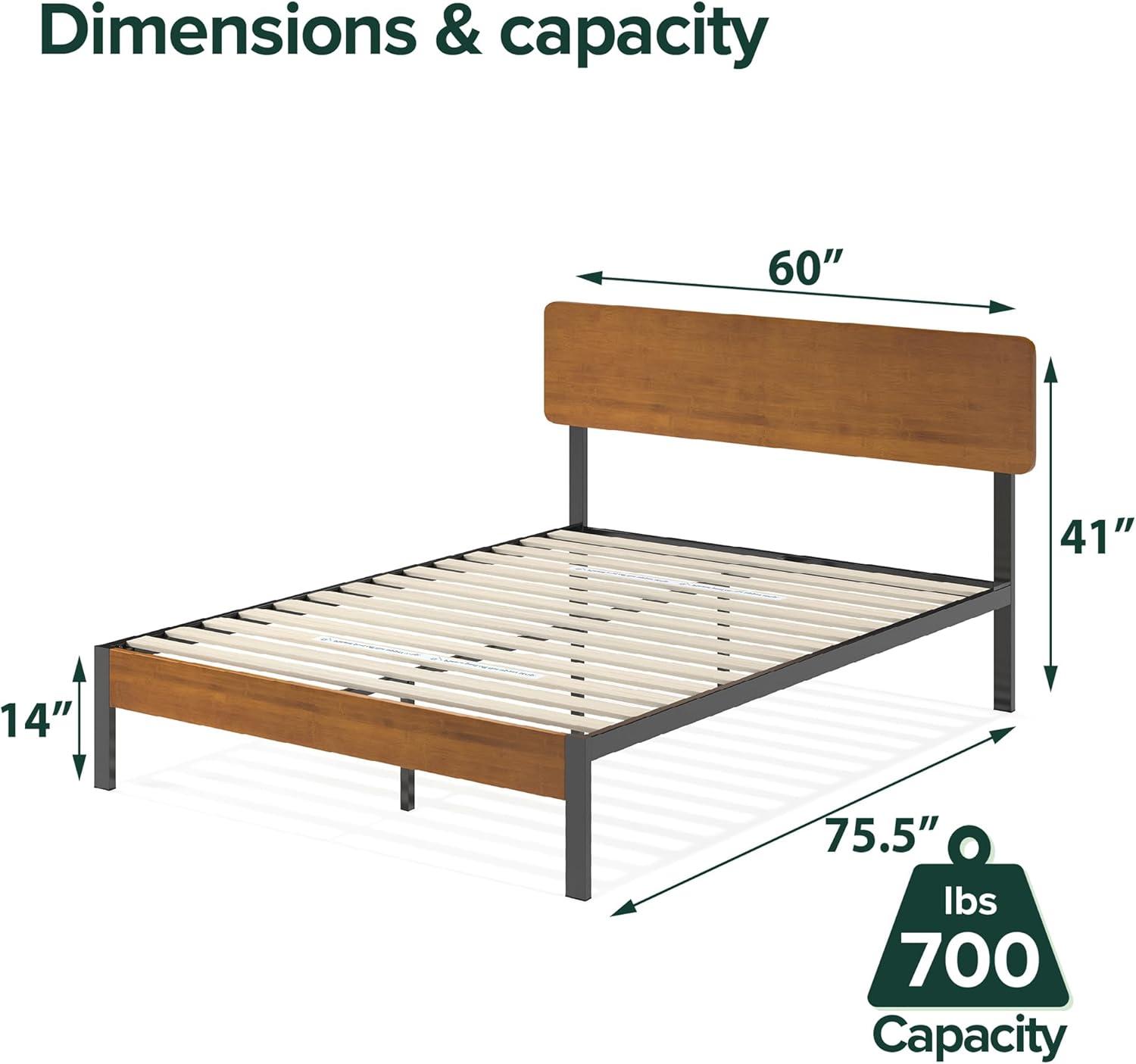 Olivia Metal Platform Bed Frame Brown - ZINUS