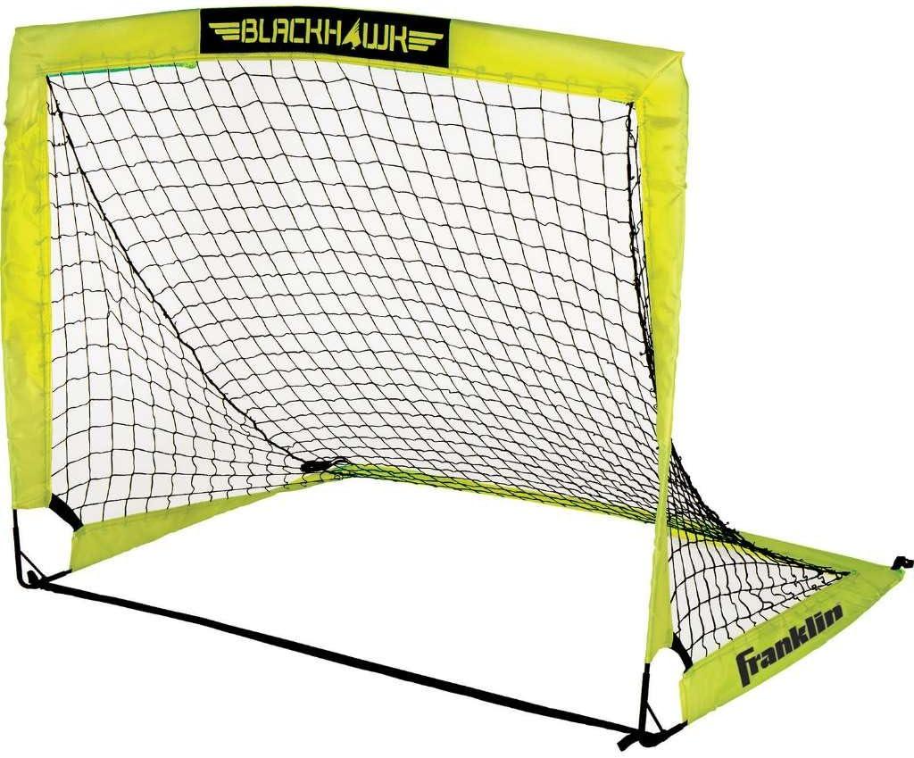 Franklin Sports Blackhawk Soccer Goal - Pop Up Backyard Soccer Nets - Foldable Indoor + Outdoor Soccer Goals - Portable Adult + Kids Soccer Goal - 4' x 3' Mini Soccer Net - Optic Yellow