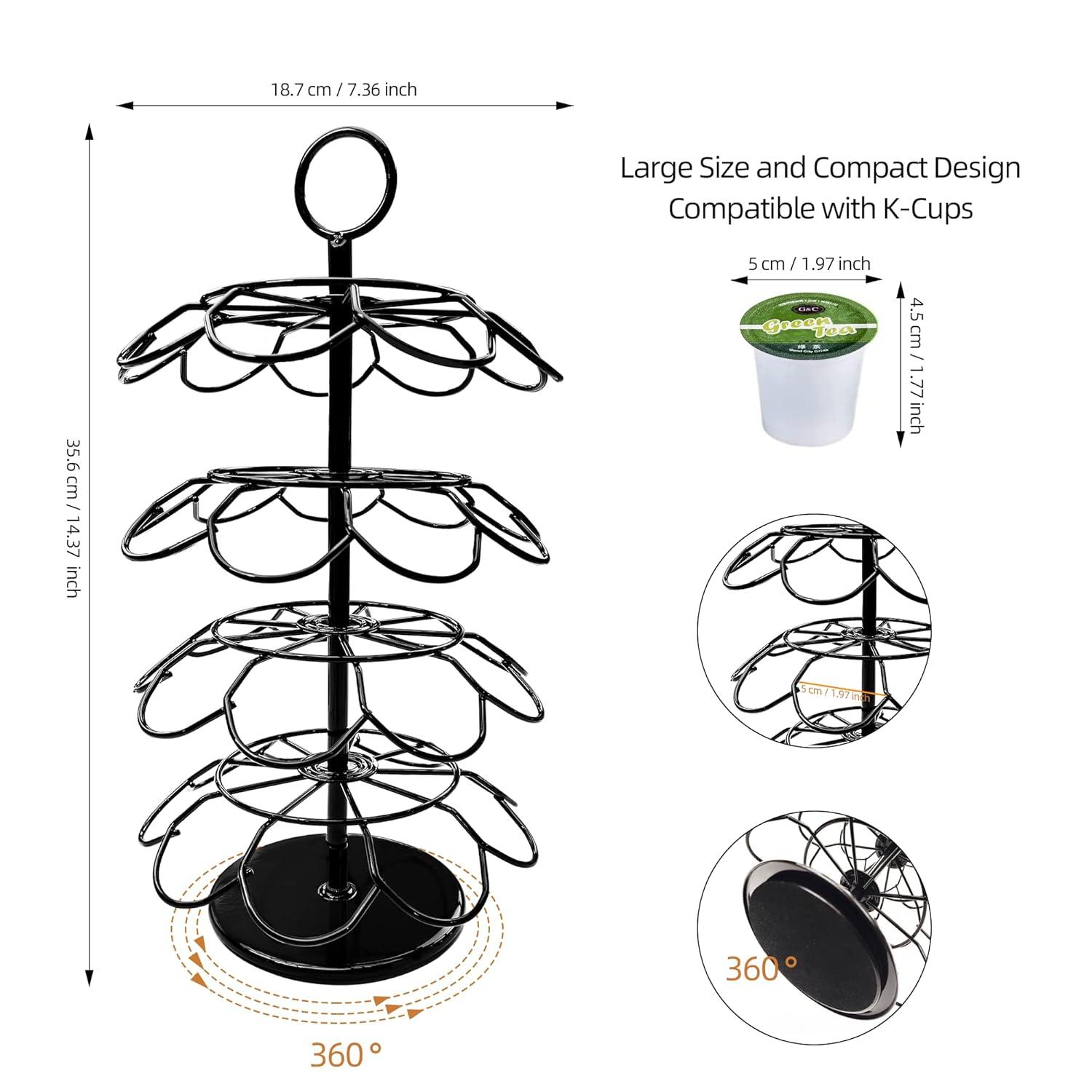 Anadea Carousel Holder and Organizer for 36 Pods - Spins 360 Degrees, Detachable