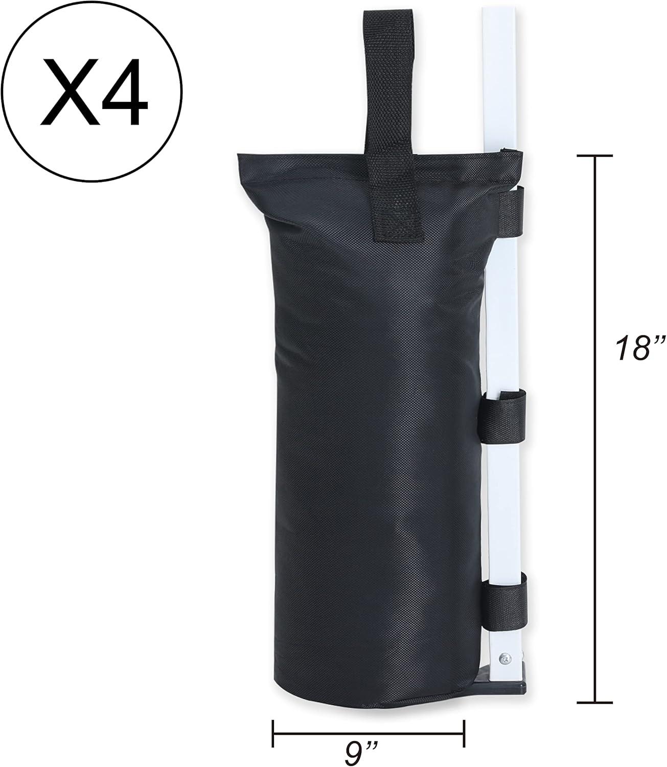 Black 112 LB Heavy-Duty Canopy Sand Bags, 4-Pack