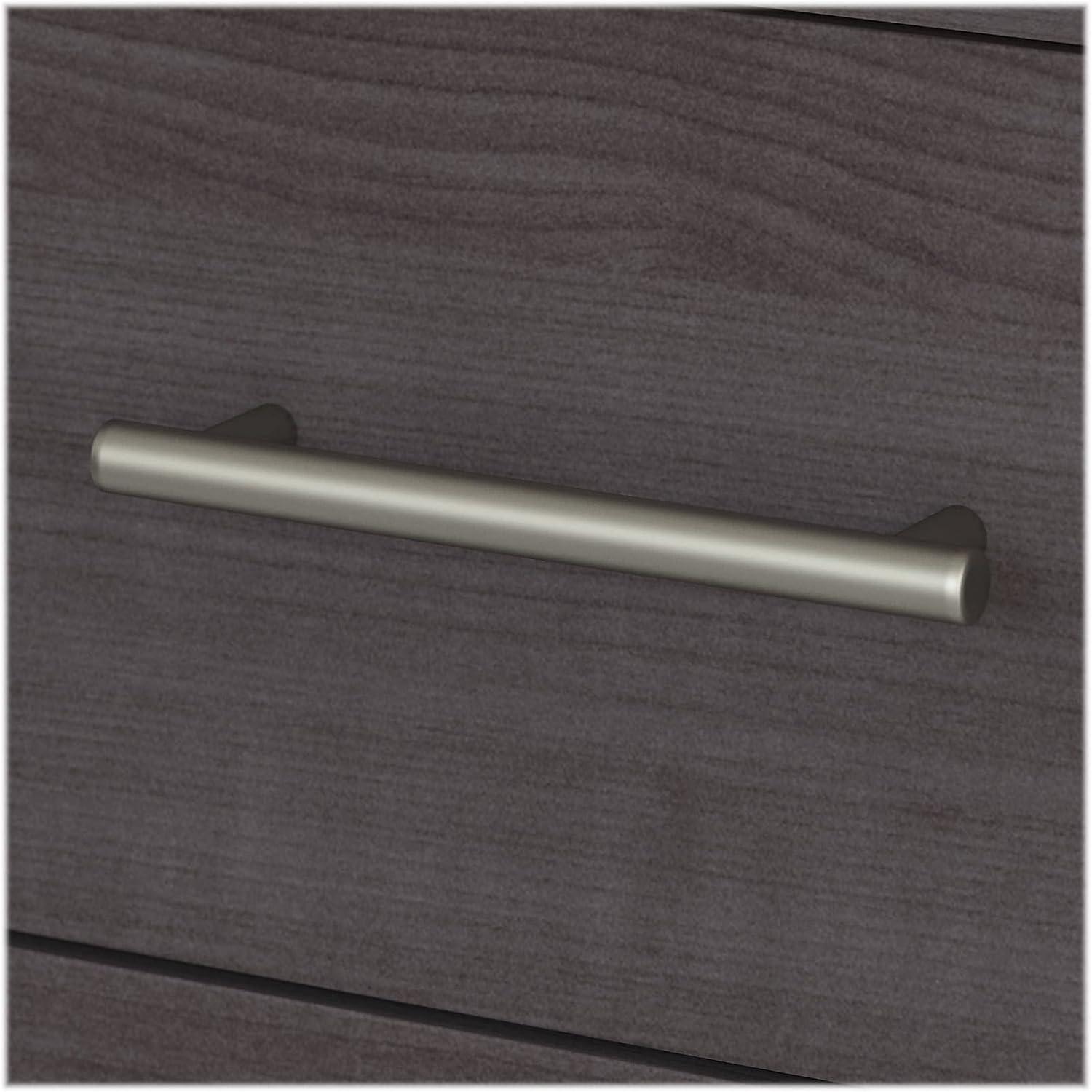 Bush Furniture Somerset 60" L Shaped Desk with Storage, Storm Gray