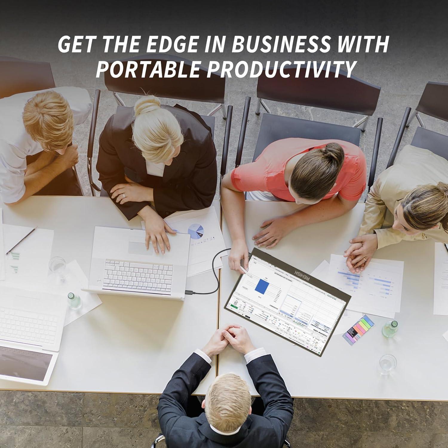 Portable Monitor 15.6" 1080P FHD USB-C HDMI Computer Display with Smart Cover and Dual Speakers, Travel Monitor for Laptop Mac PC Phone PS4/5 Xbox Switch