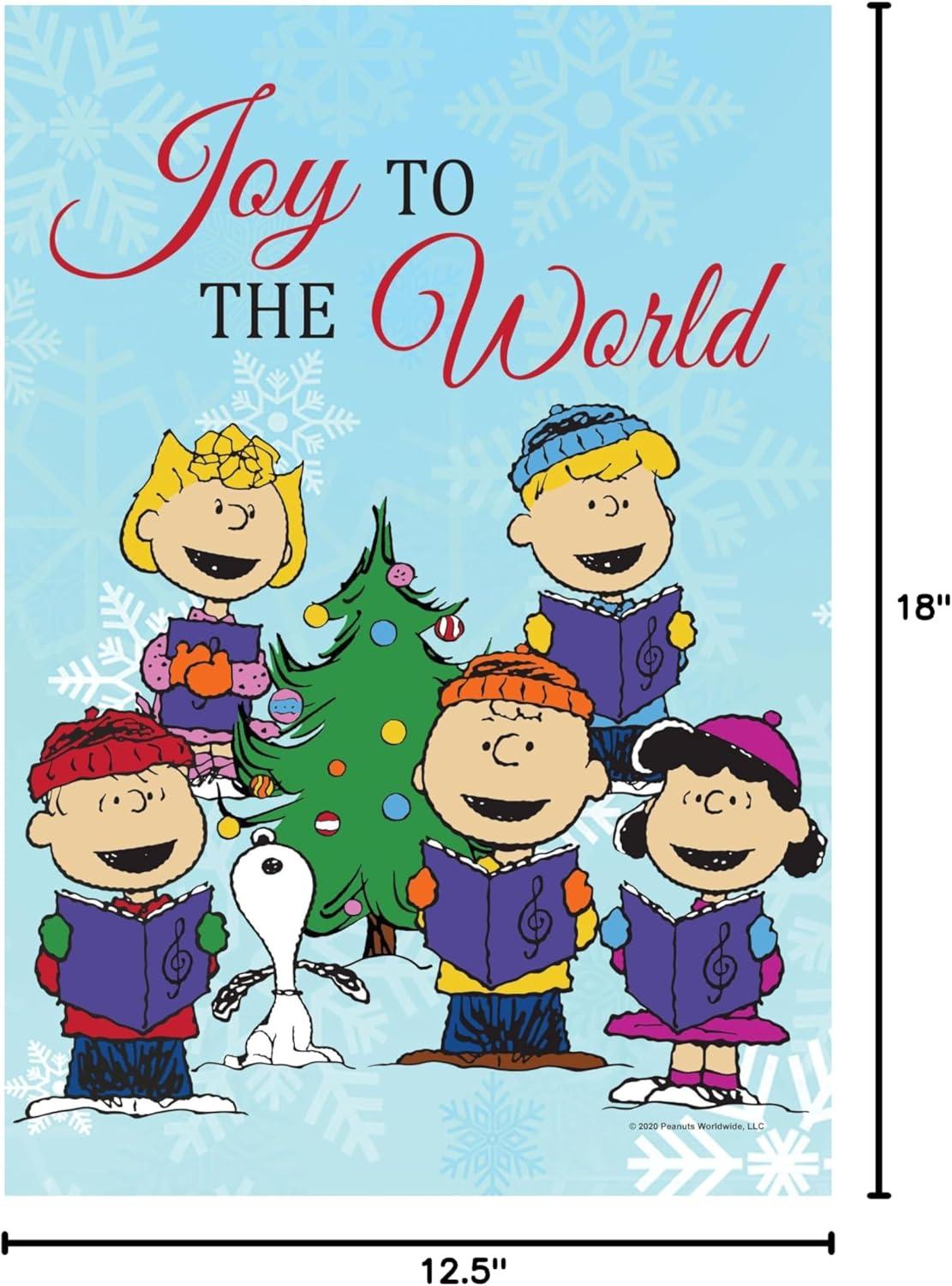 Peanuts Joy to the World Rectangular Polyester Garden Flag