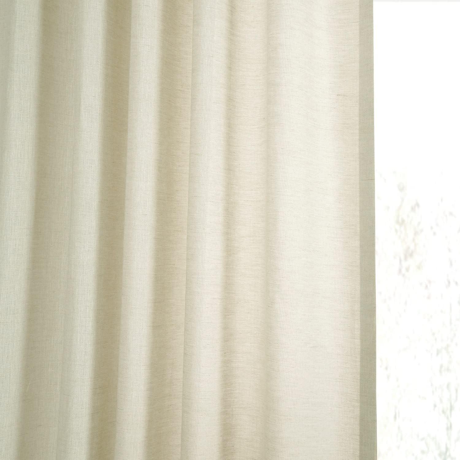Exclusive Fabrics  Signature French Linen Sheer Curtain (1 Panel) 50 X 120 - Birch