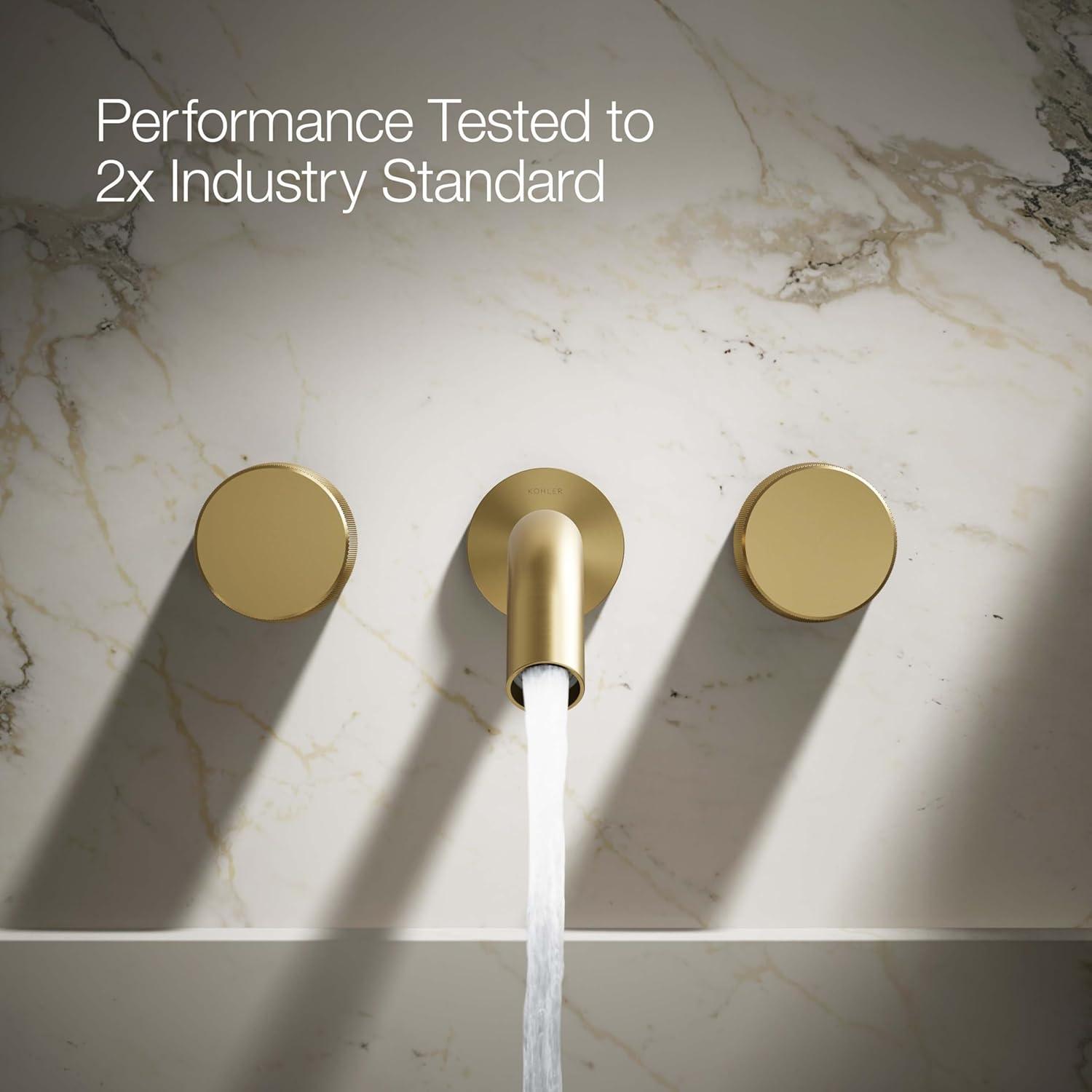 Vibrant Brushed Brass Bathroom Faucet Handle Set