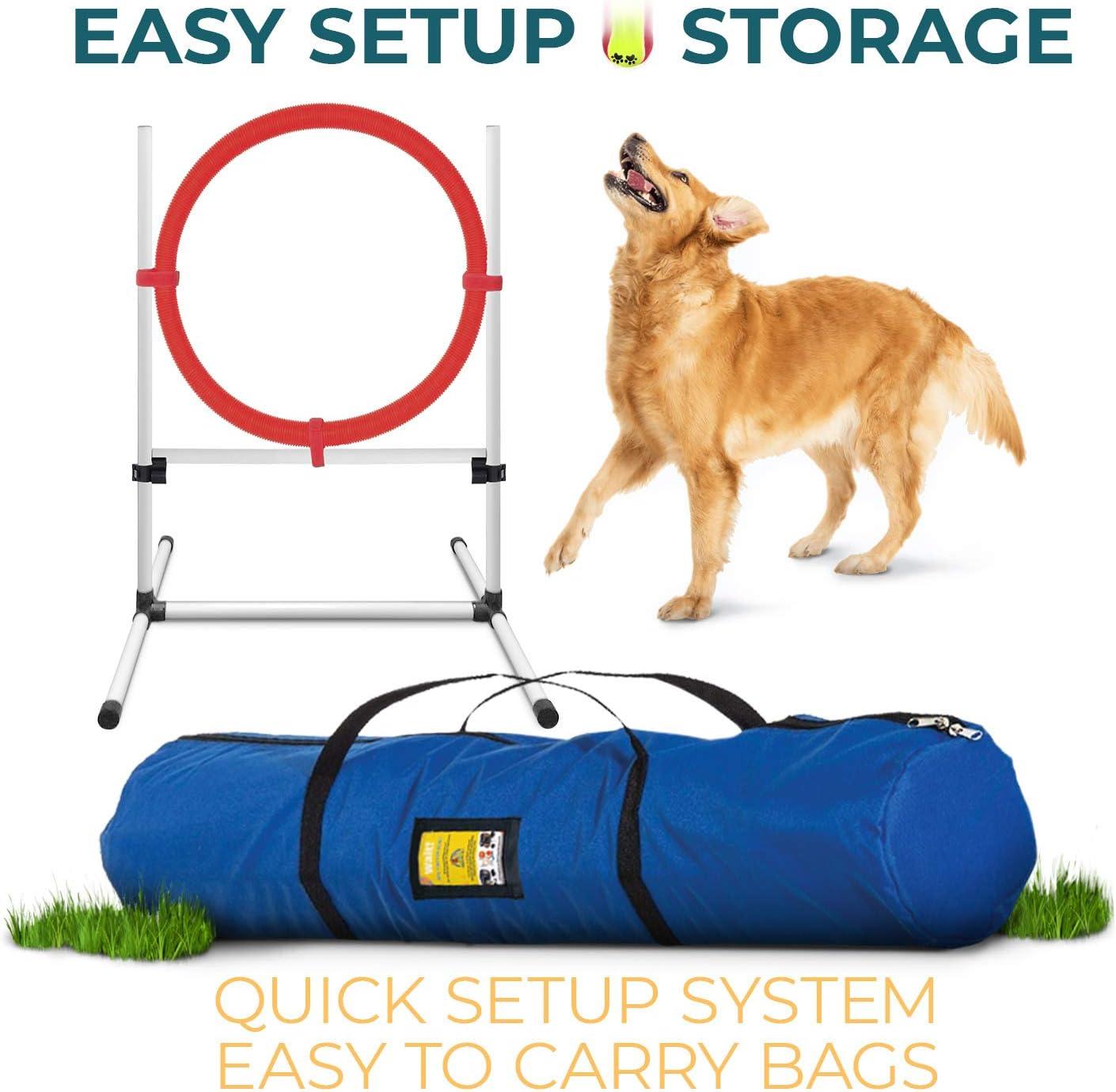 4-Piece Indoor/Outdoor Dog Agility Training Set with Carry Case