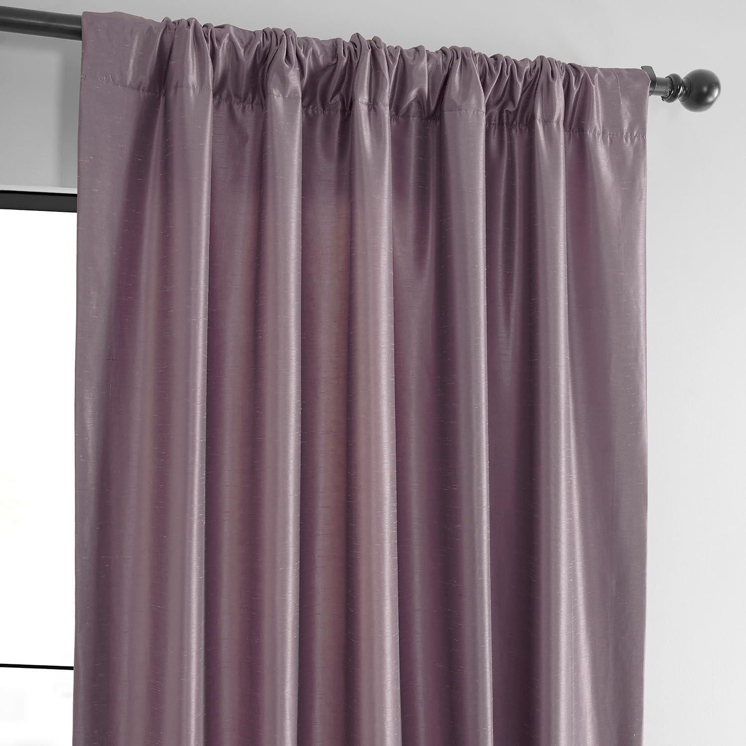 Rayne Vintage Textured Faux Dupioni Silk Room Darkening Curtains Window Single Curtain Panel