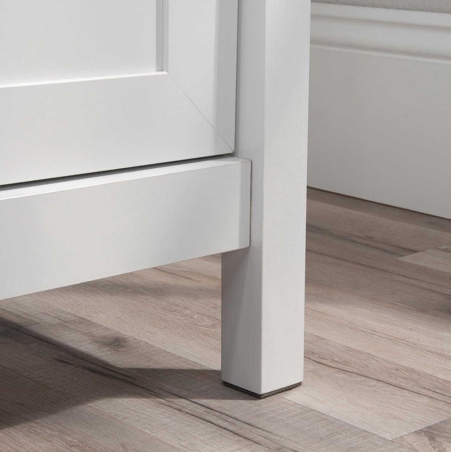 White and Oak Engineered Wood Credenza with Hutch