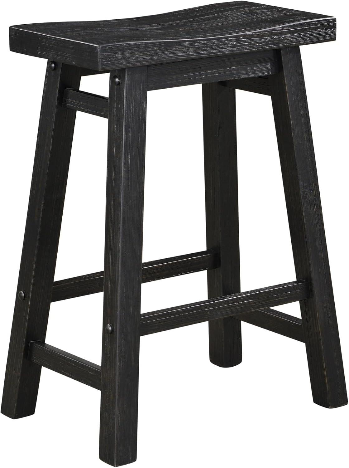 Boraam Sonoma Backless Saddle Counter Height Barstool Black Charcoal Finish