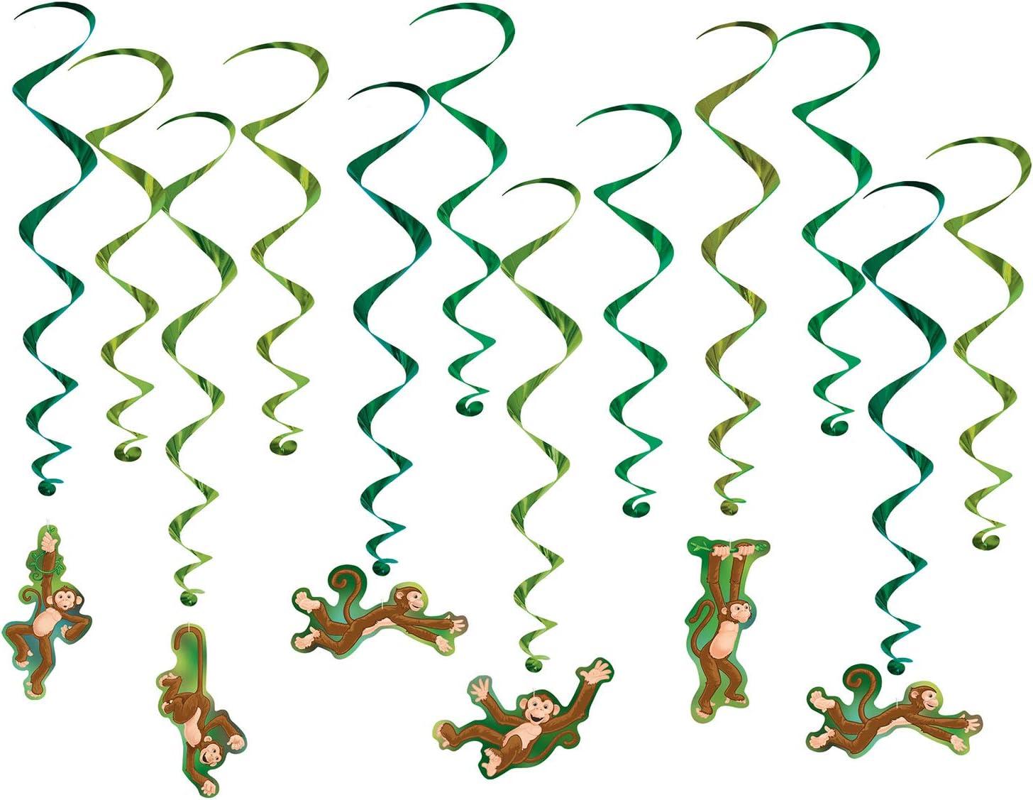 Swinging Monkeys Hanging Swirls (12 Pcs) - 1 Pack