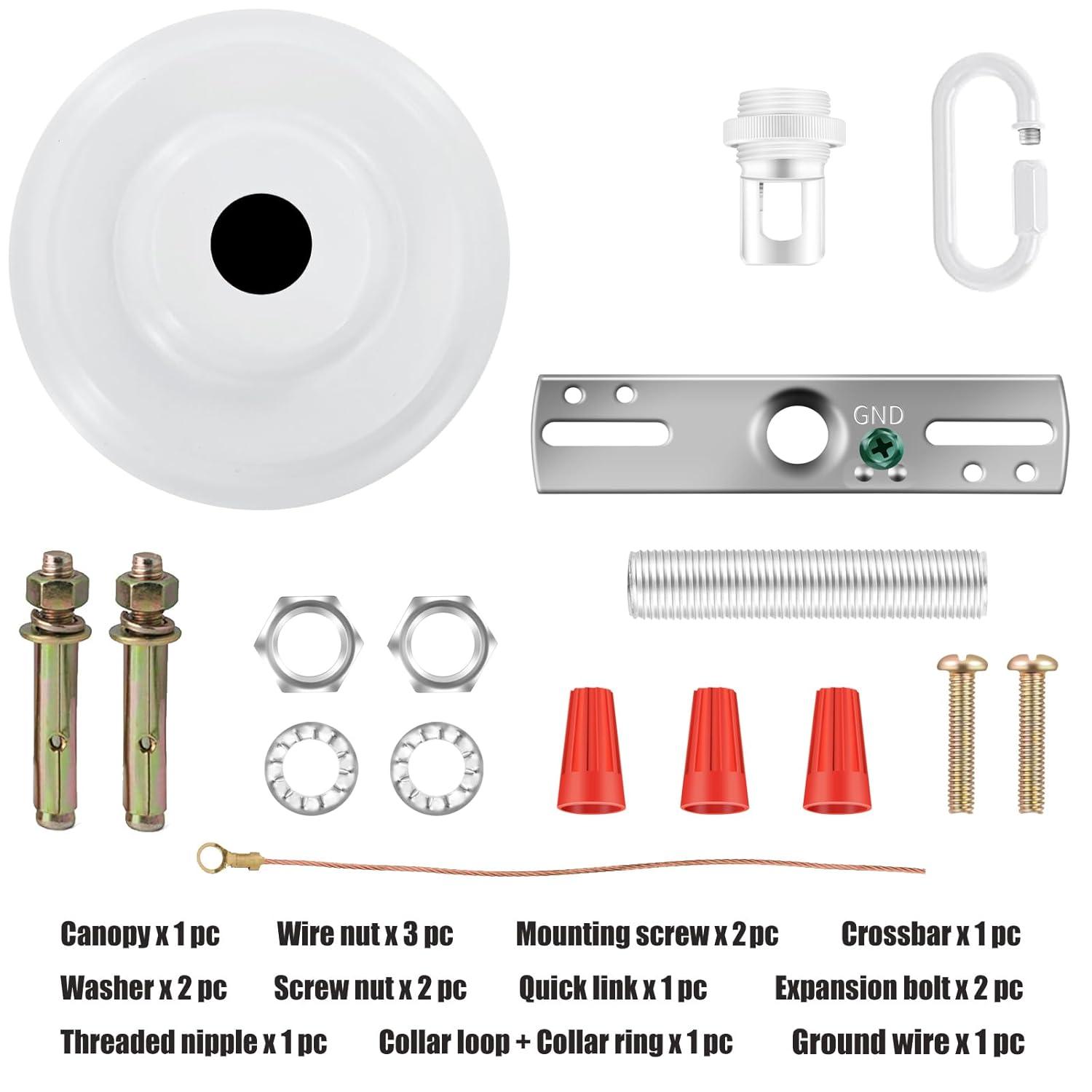 5-5/16 Inches Light Canopy Kit with Heavy Duty, Replacement Cover Plate with Mounting Hardware for Chandelier, Pendant Light, Swag Light, Ceiling Fan, Flower Basket or DIY Projects (Chrome)