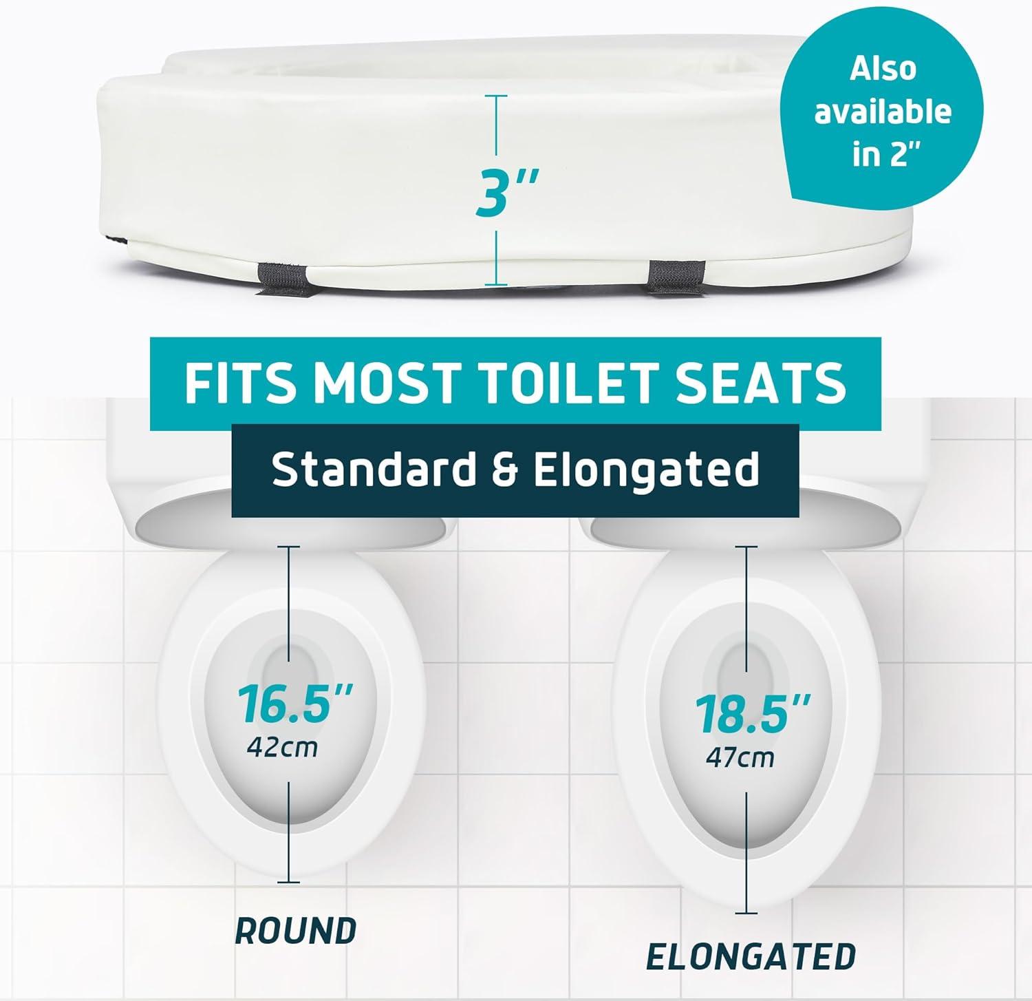 White High-Density Foam Raised Toilet Seat Cushion