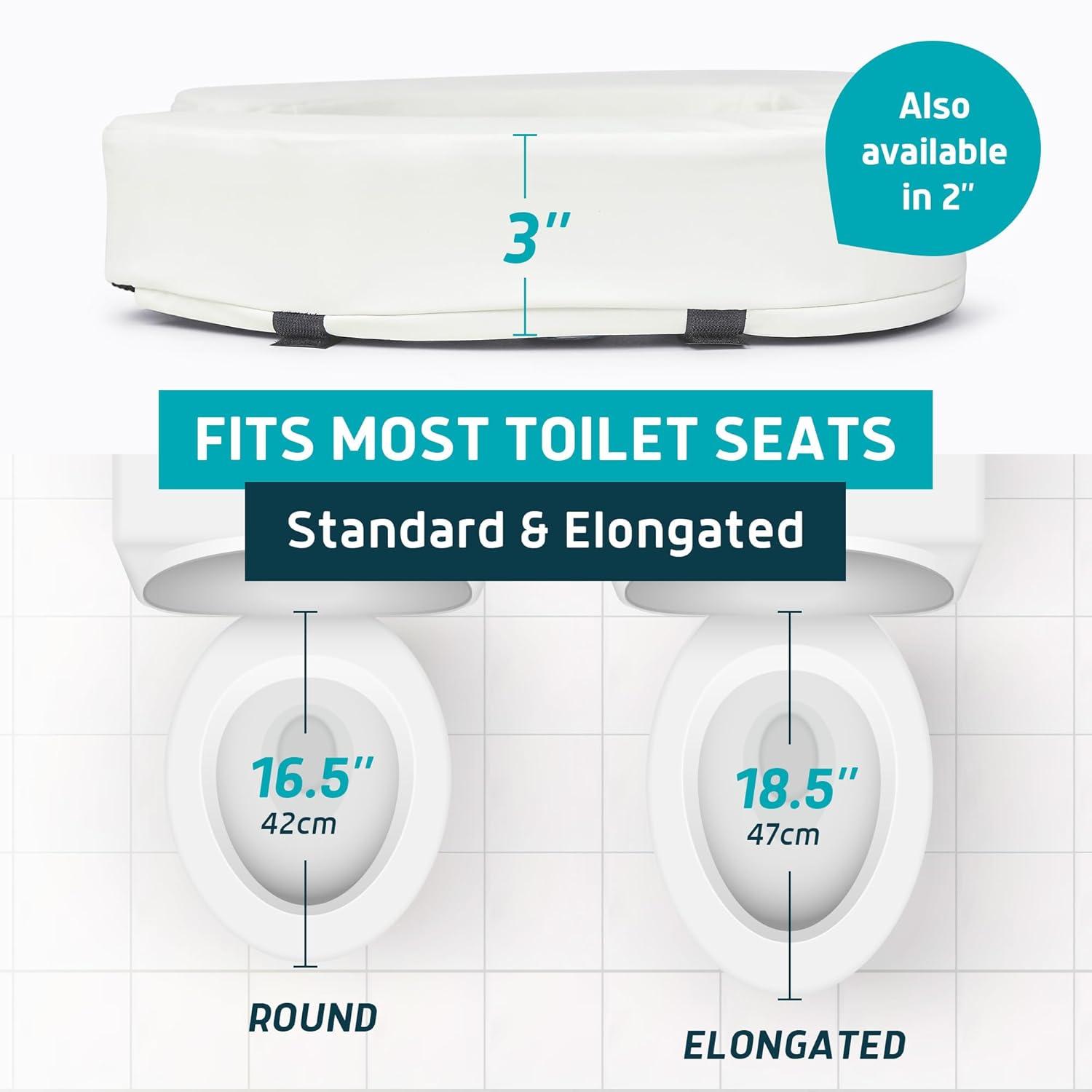 White High-Density Foam Raised Toilet Seat Cushion