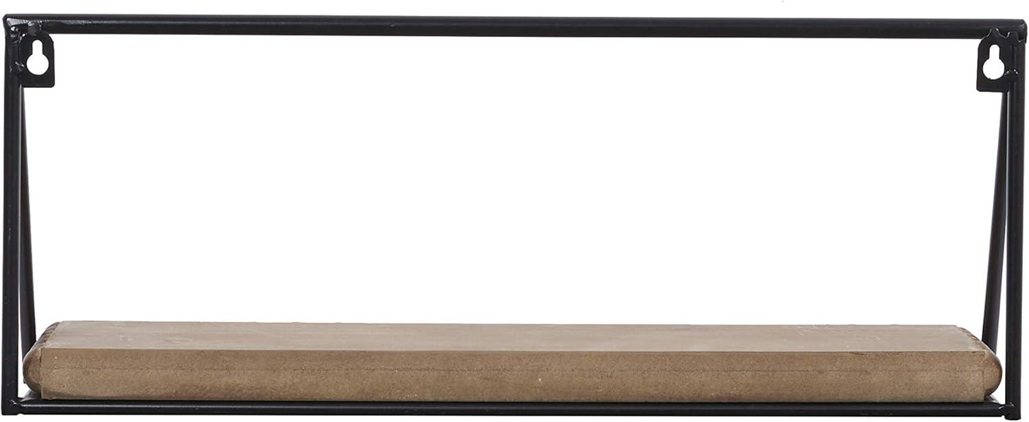 DecMode 24",19",14"L Metal Industrial Wall Shelf, Black, 3 - Pieces