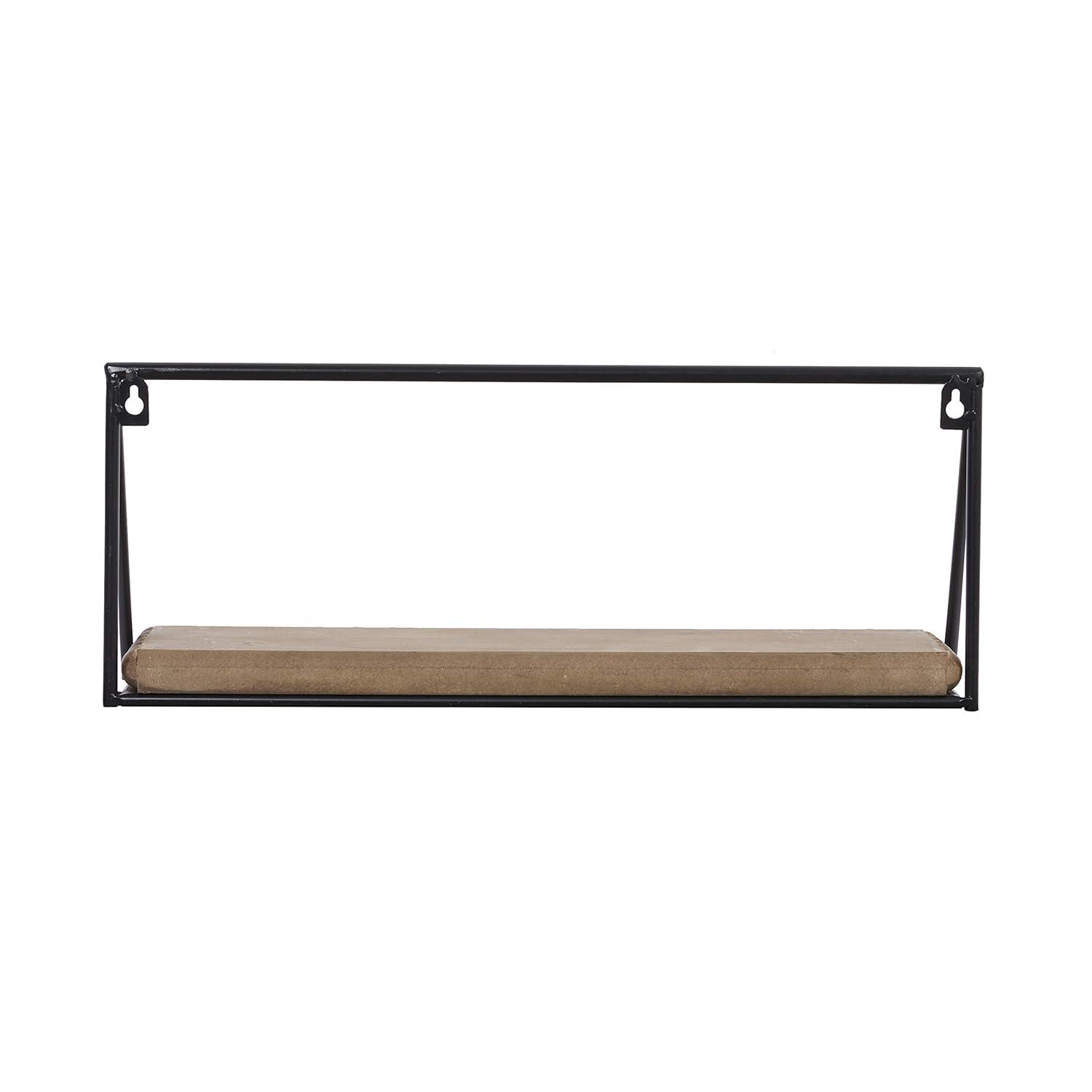 DecMode 24",19",14"L Metal Industrial Wall Shelf, Black, 3 - Pieces