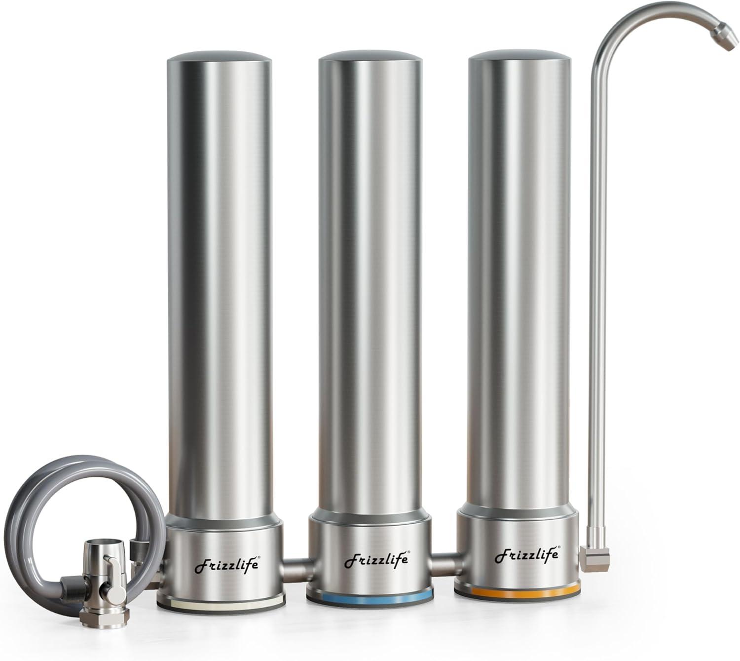 Frizzlife DS99 Stainless Steel 8-Stage Countertop Water Filter System