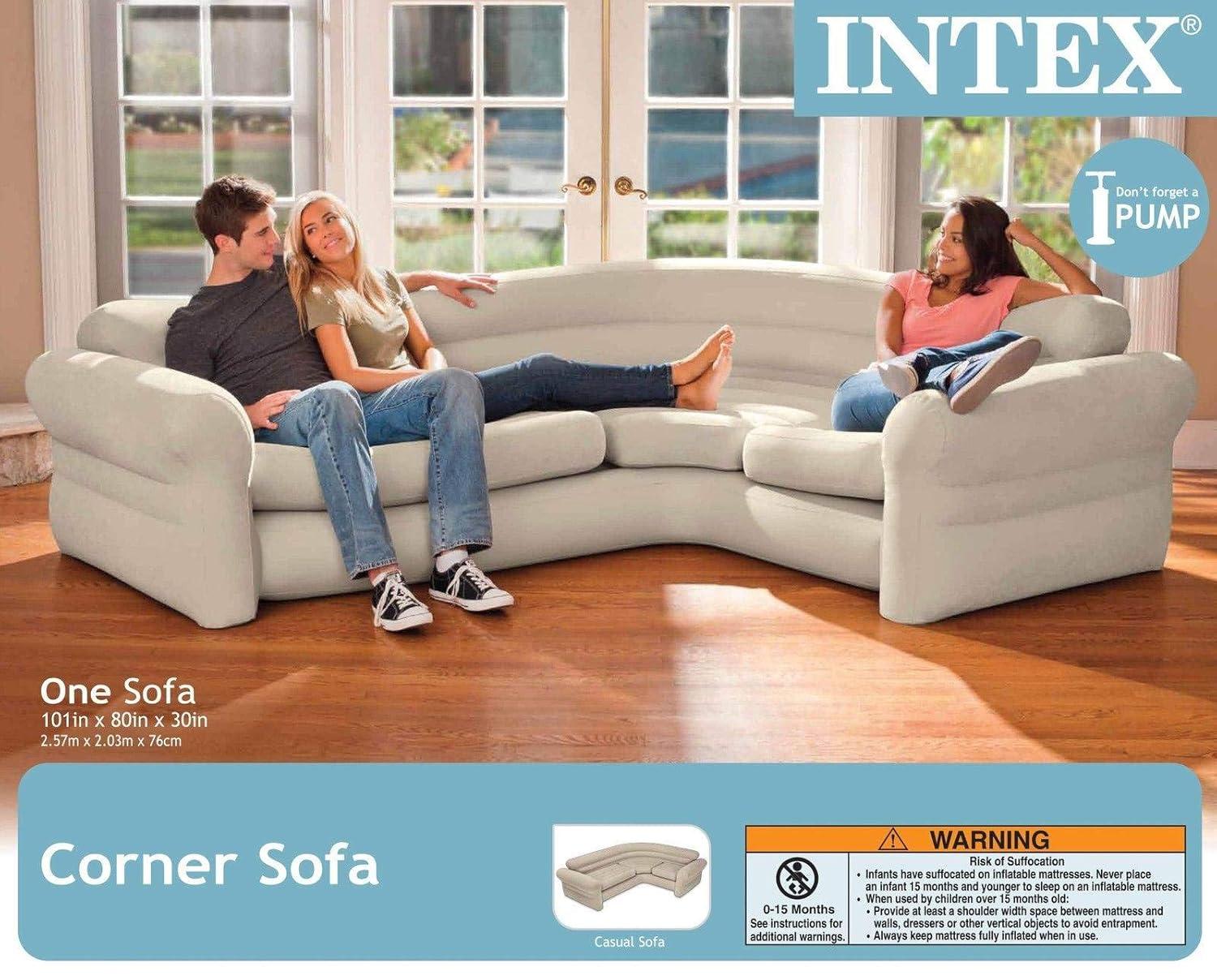 Intex 101" Wide Right Hand Facing Corner Inflatable Sectional Sofa