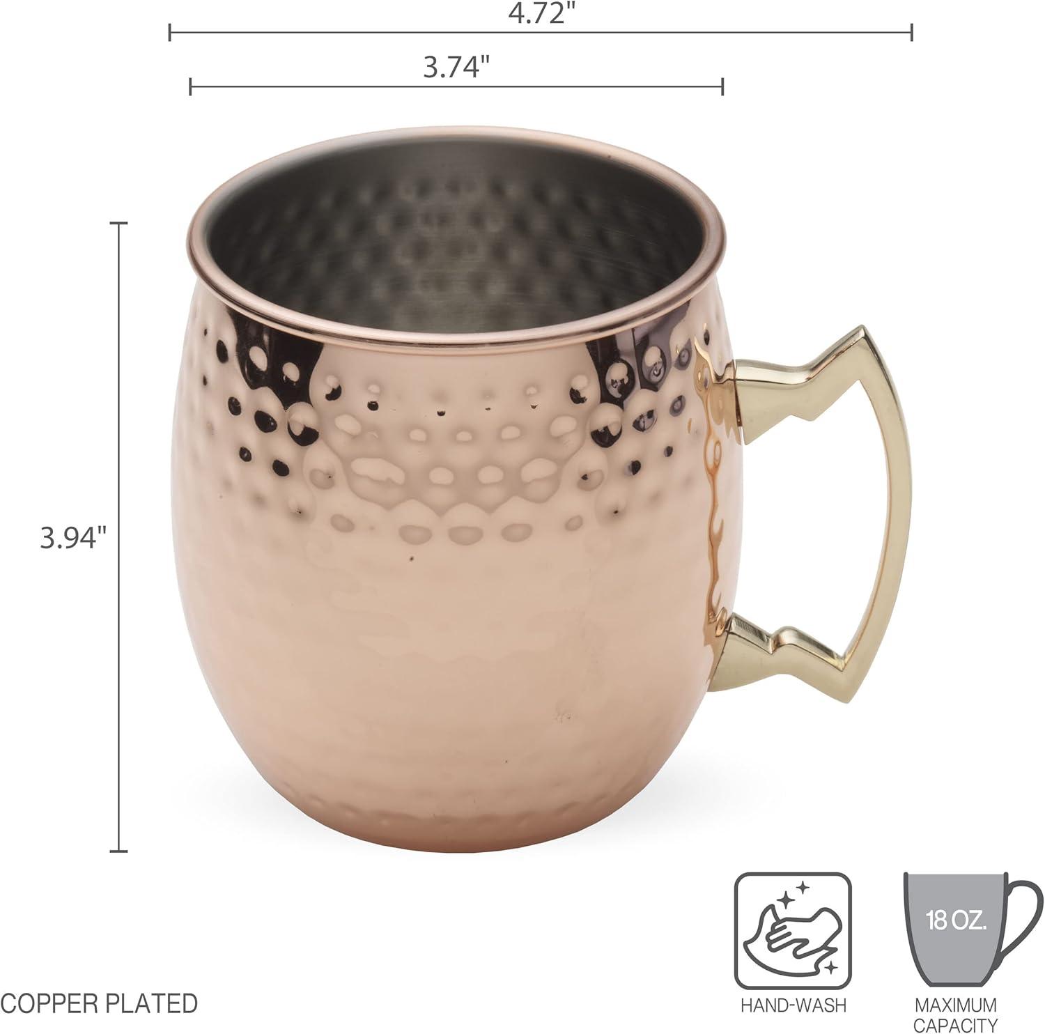 Houdini Copper Plated Hammered Moscow Mule Mugs Set of 2