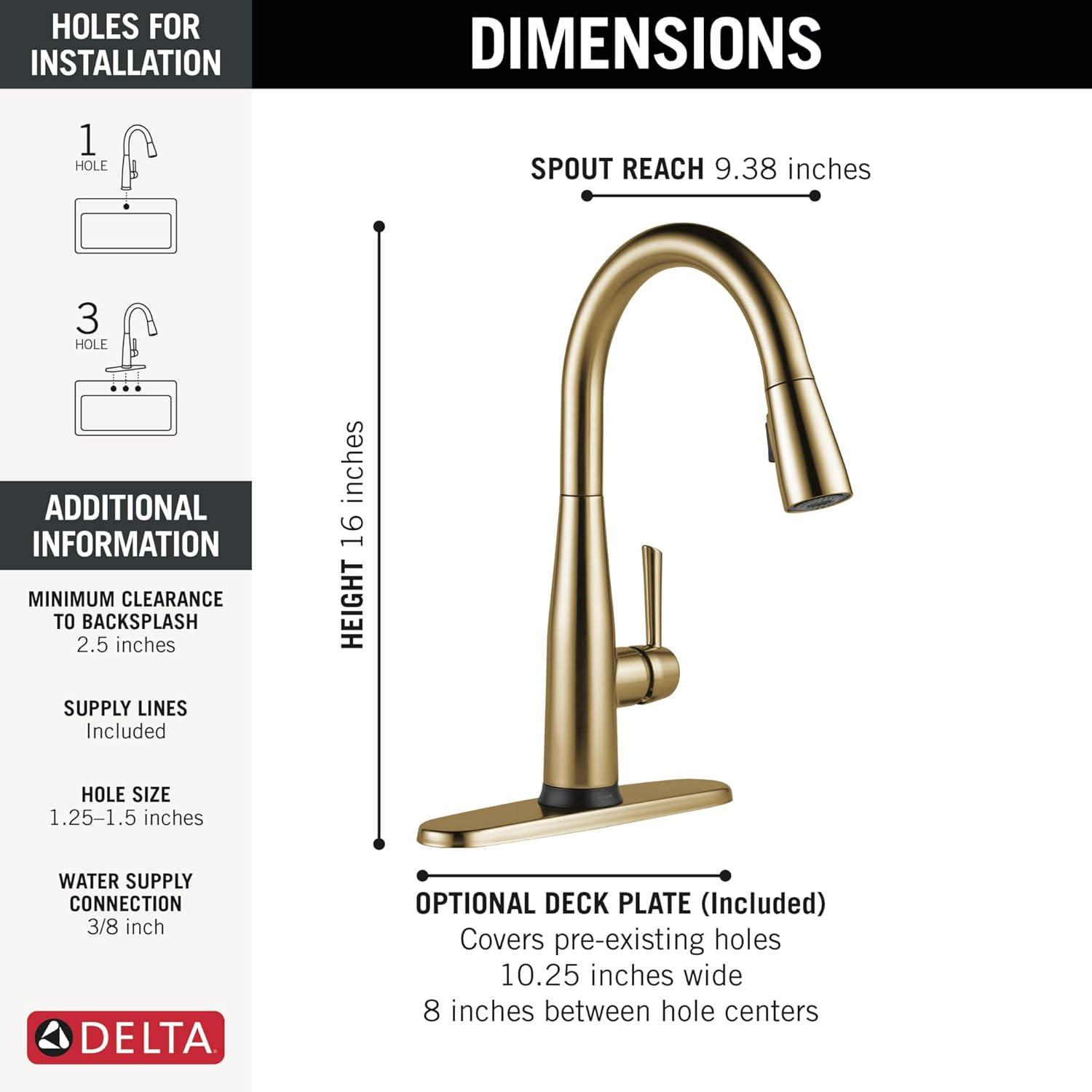 Essa Pull Down Single Handle Kitchen Faucet with MagnaTite Docking and Touch2O Technology